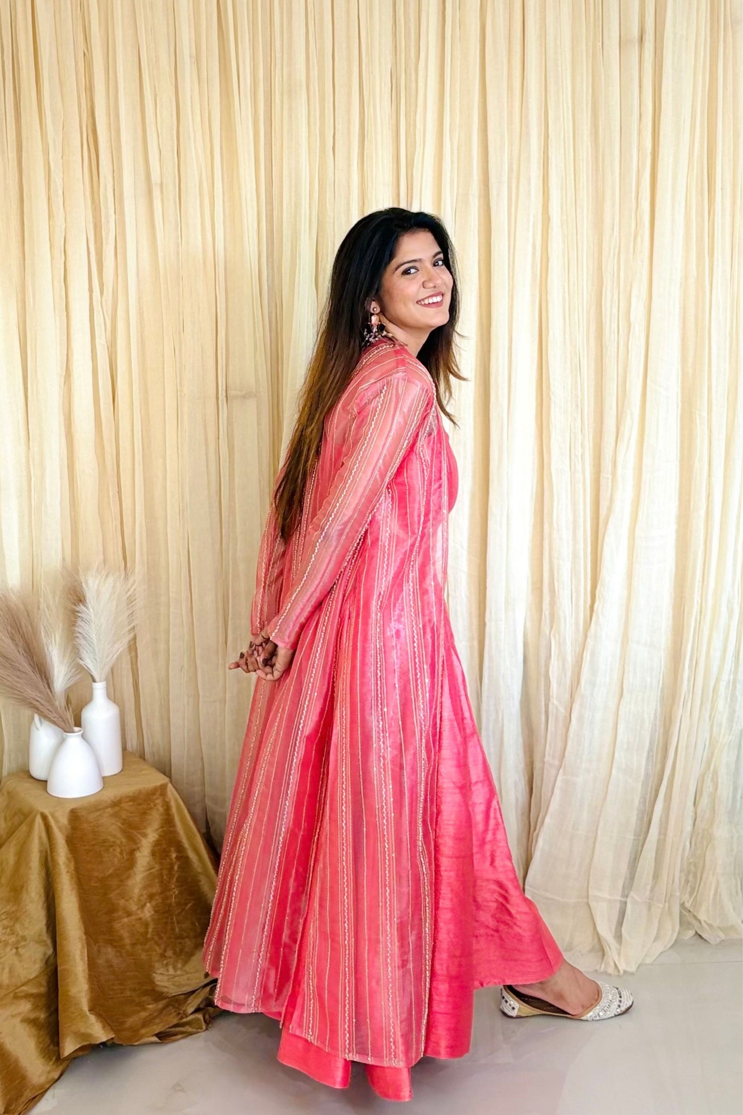Traditional Twirl: Anarkali with Embroidered Shrug
