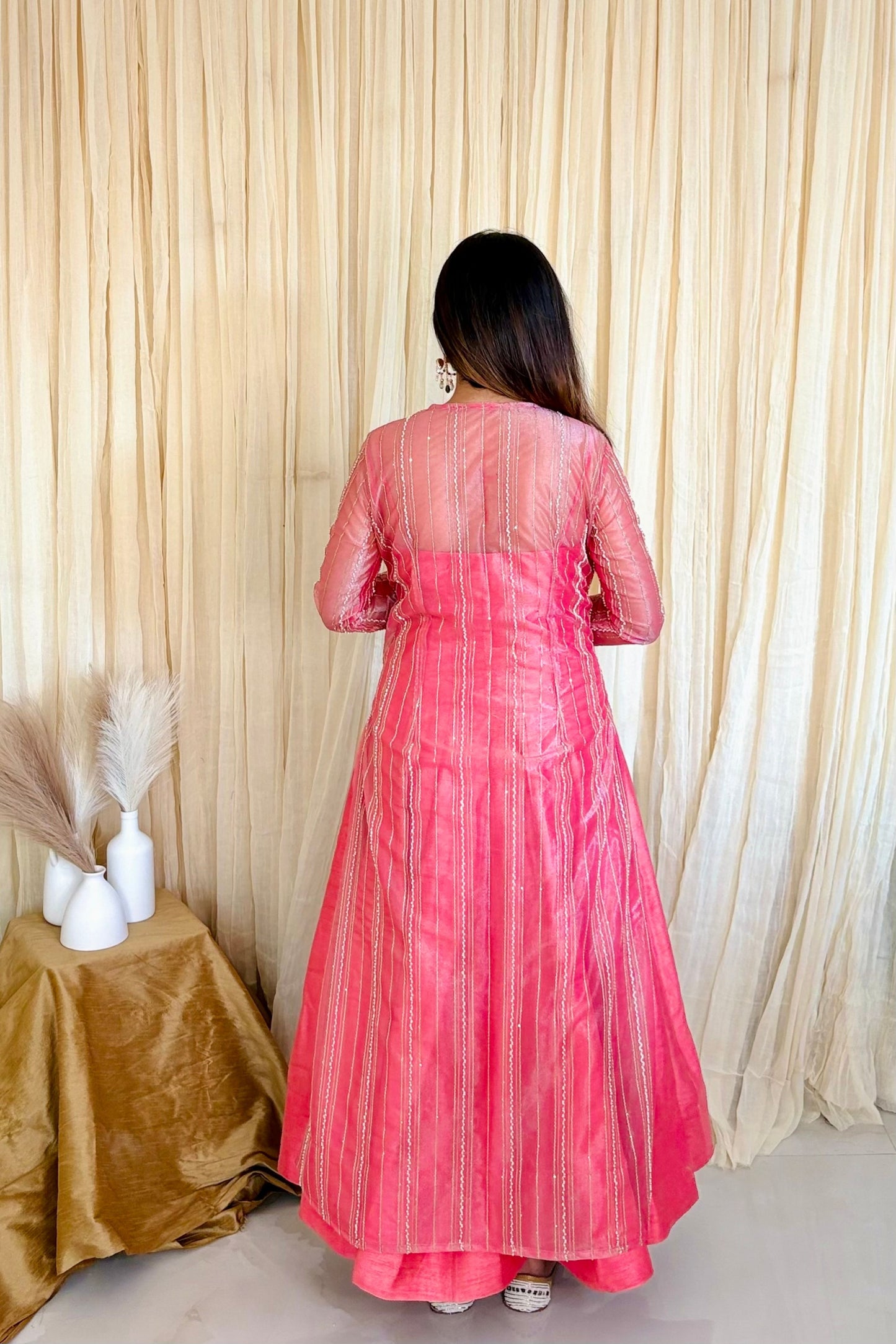 Traditional Twirl: Anarkali with Embroidered Shrug