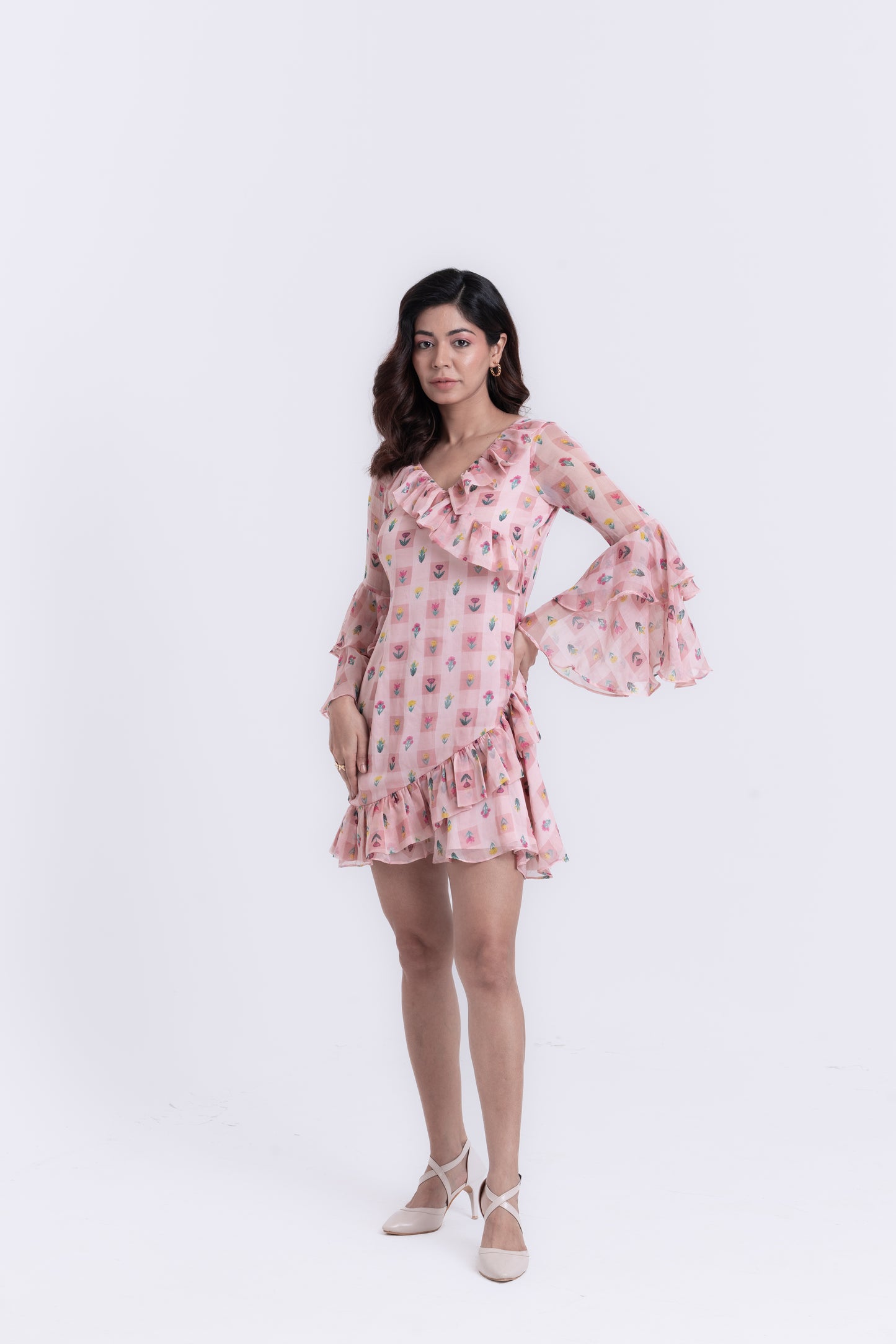 Ruffled Romance Pastel Pink Dress