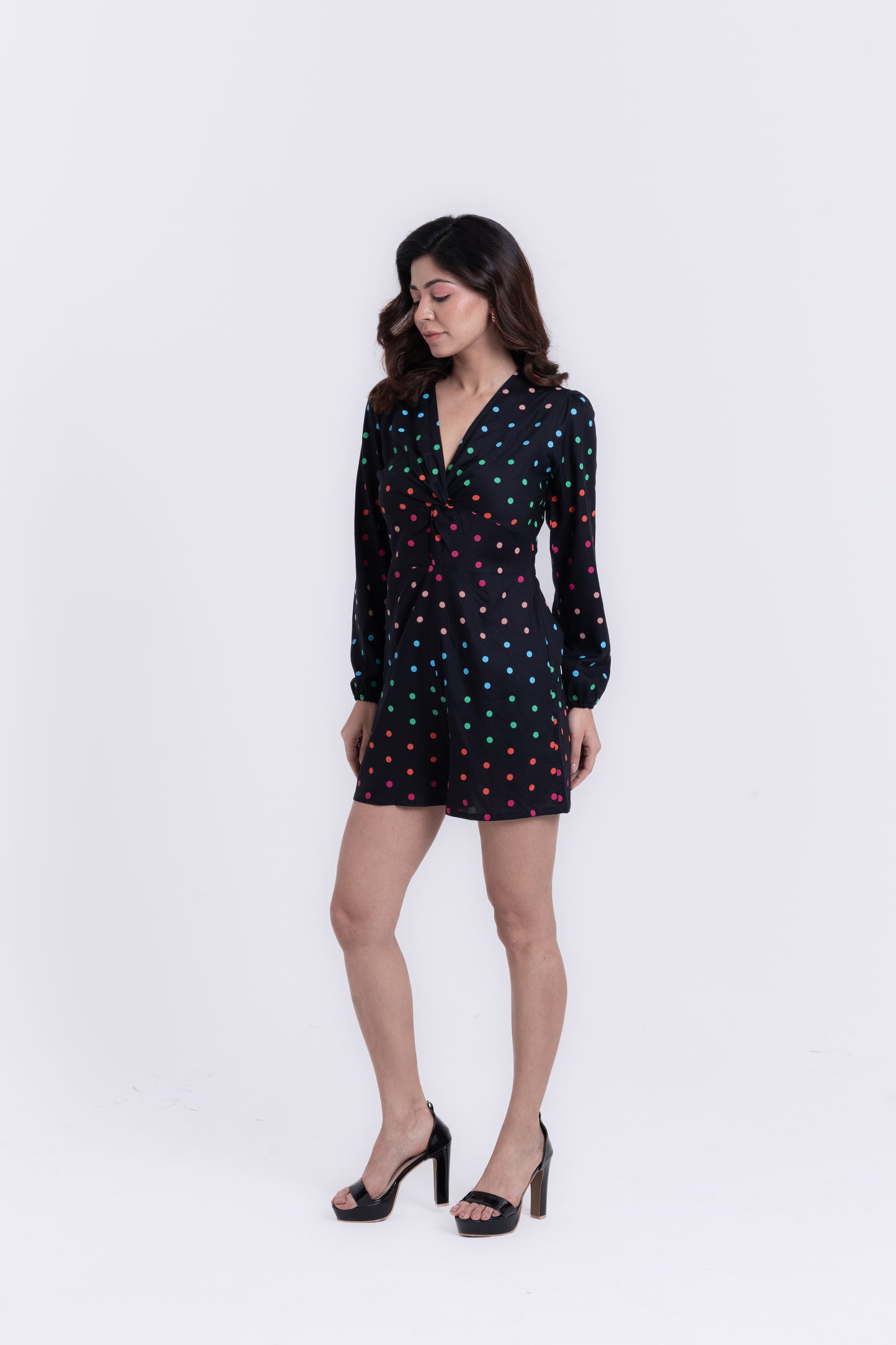 Black Polka Dot Romper