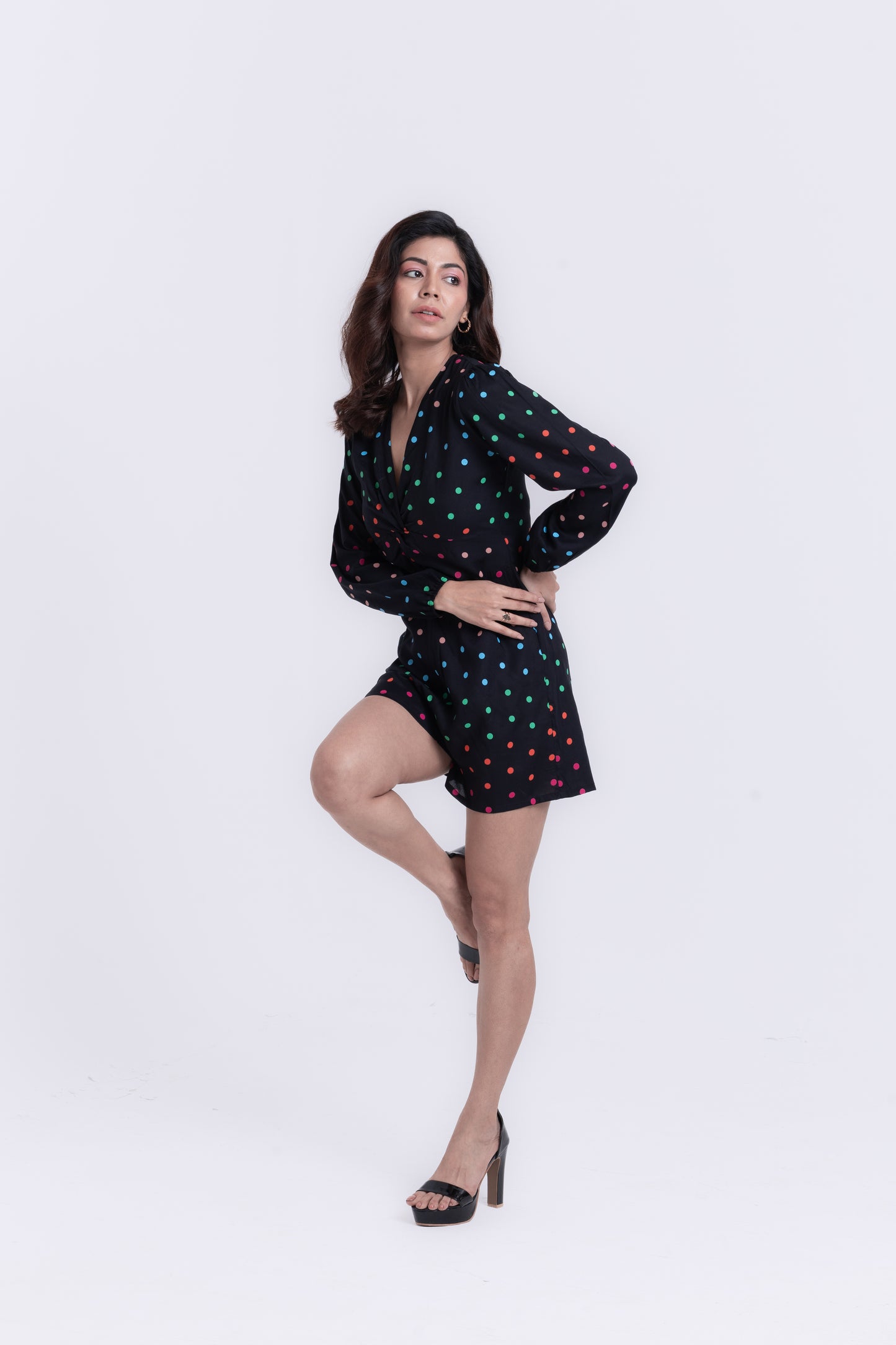 Black Polka Dot Romper