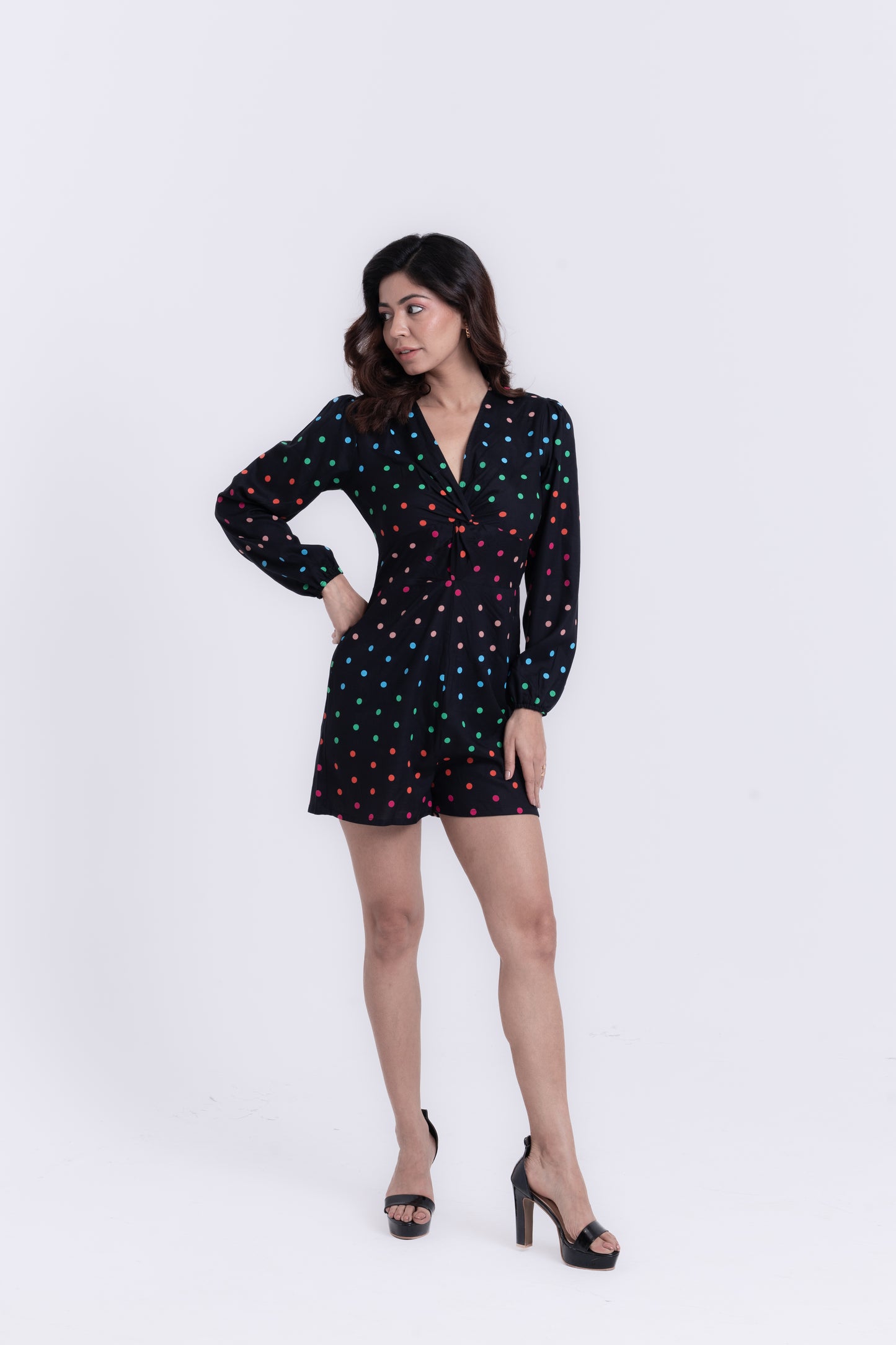 Black Polka Dot Romper