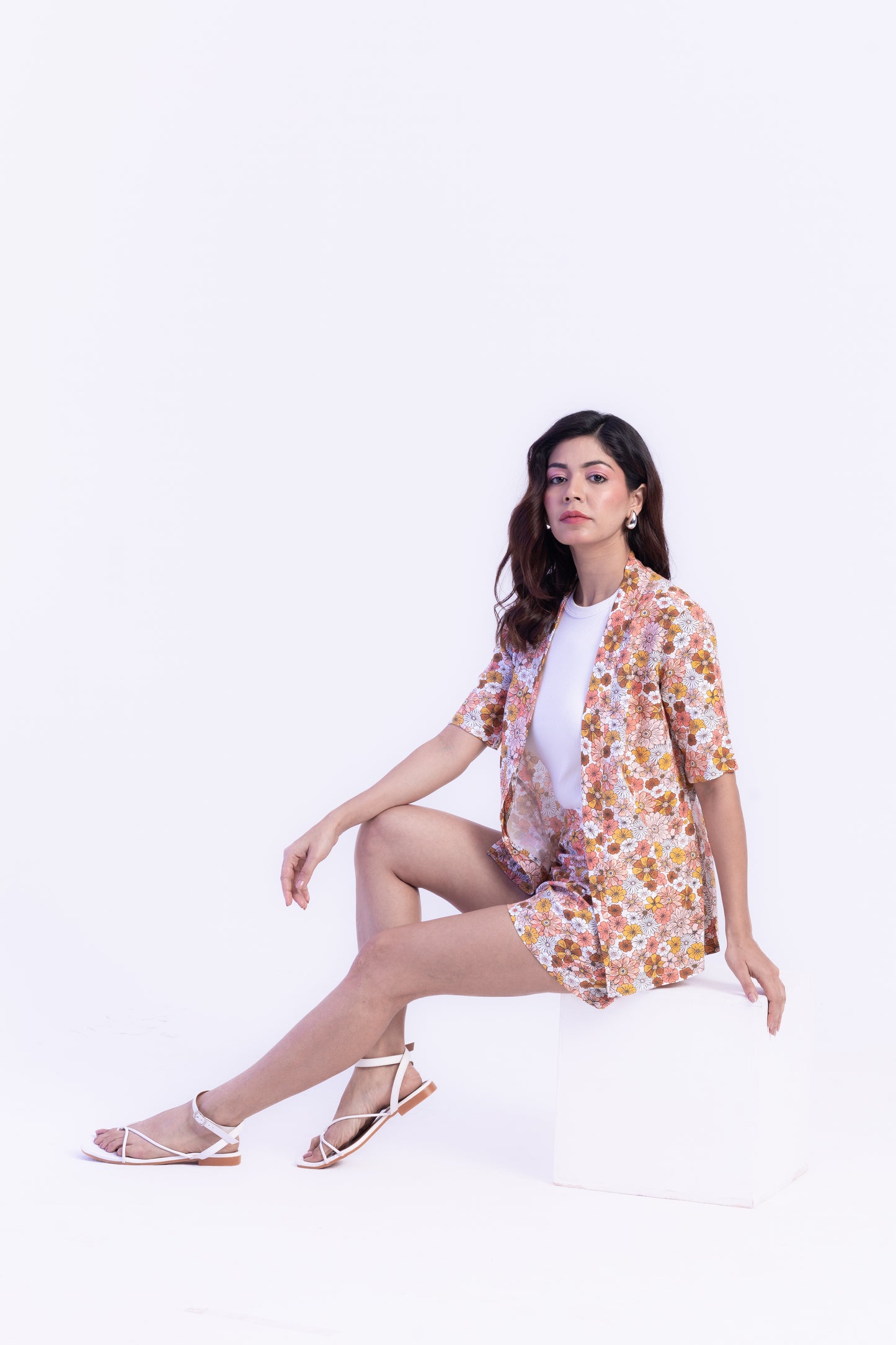 Floral Fusion Blazer and Shorts Co-ord Set