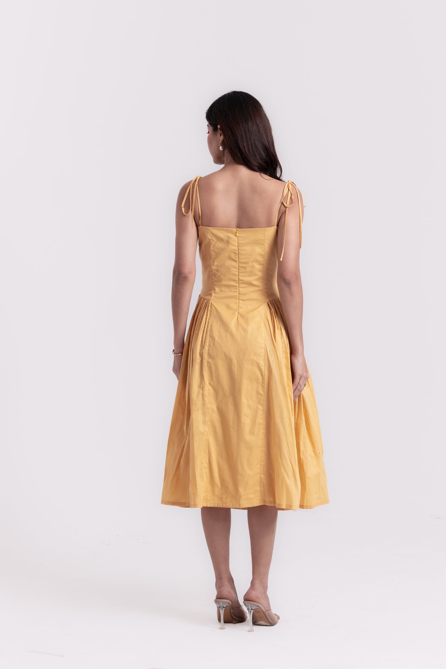 Golden Sands Yellowish Beige Strap Dress