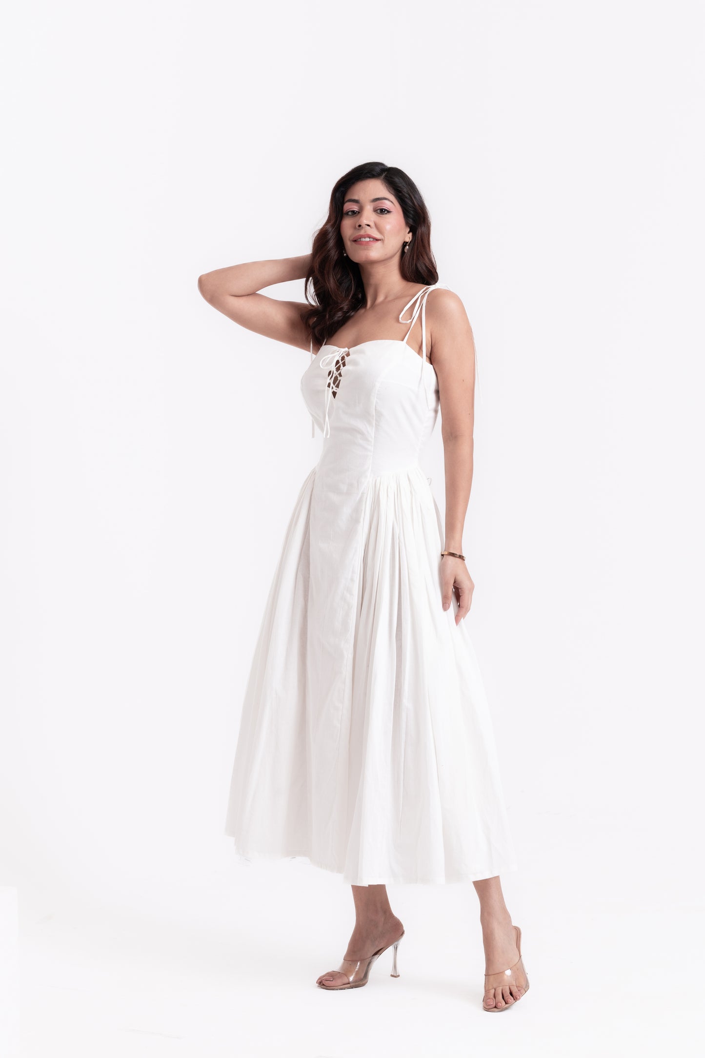 Snowy Grace White Strap Dress