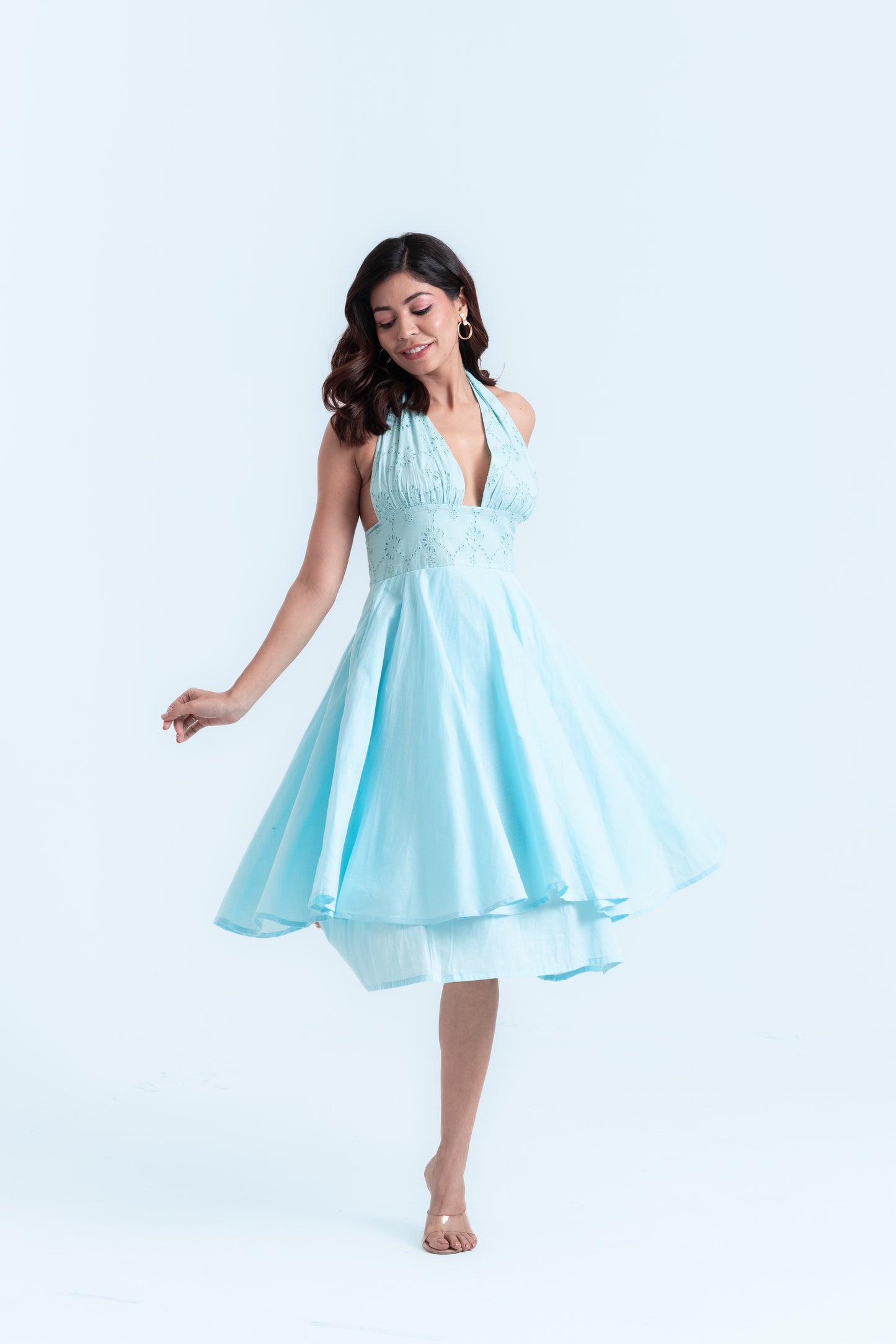 Flawless Allure Tie Up Flair Dress