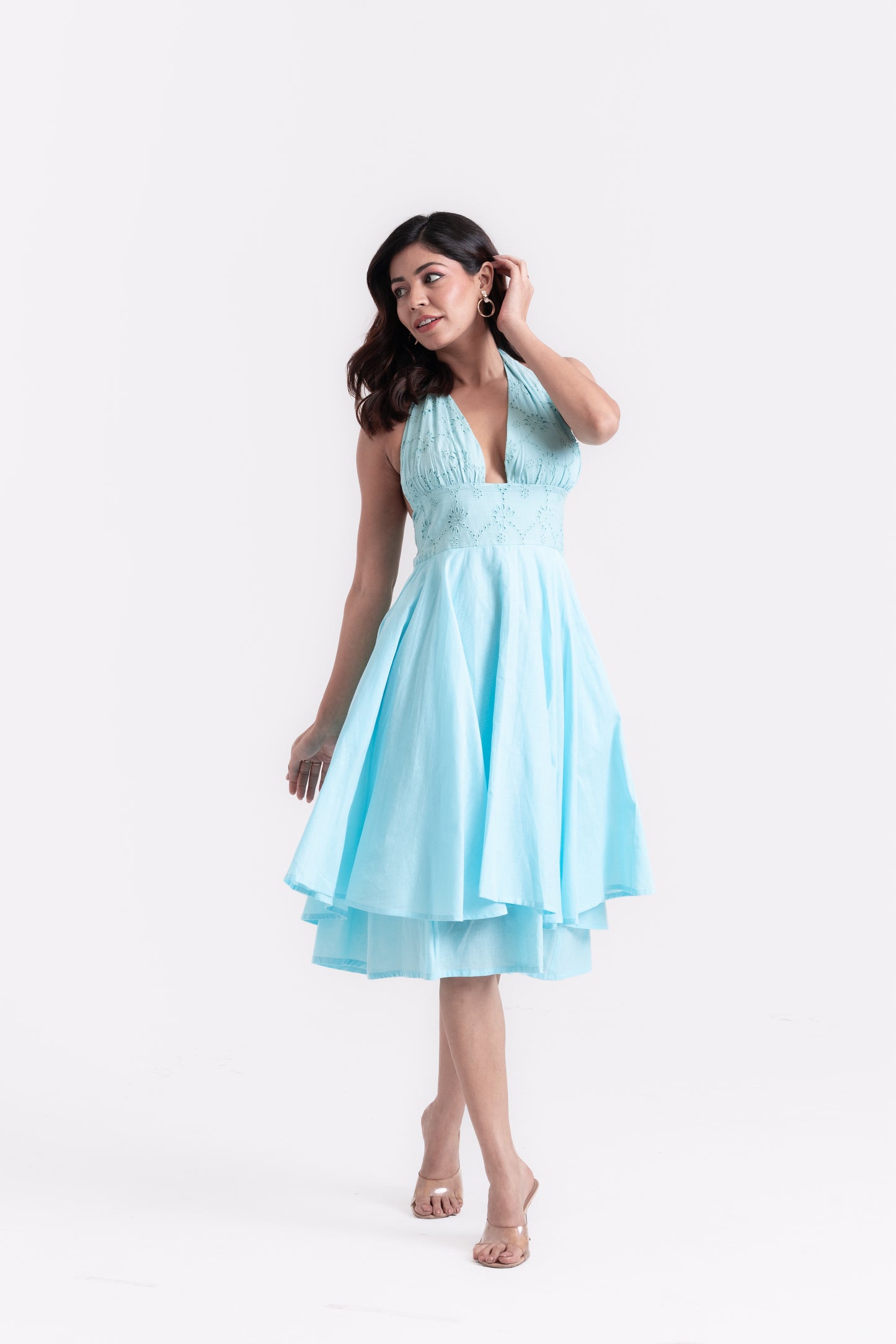 Flawless Allure Tie Up Flair Dress