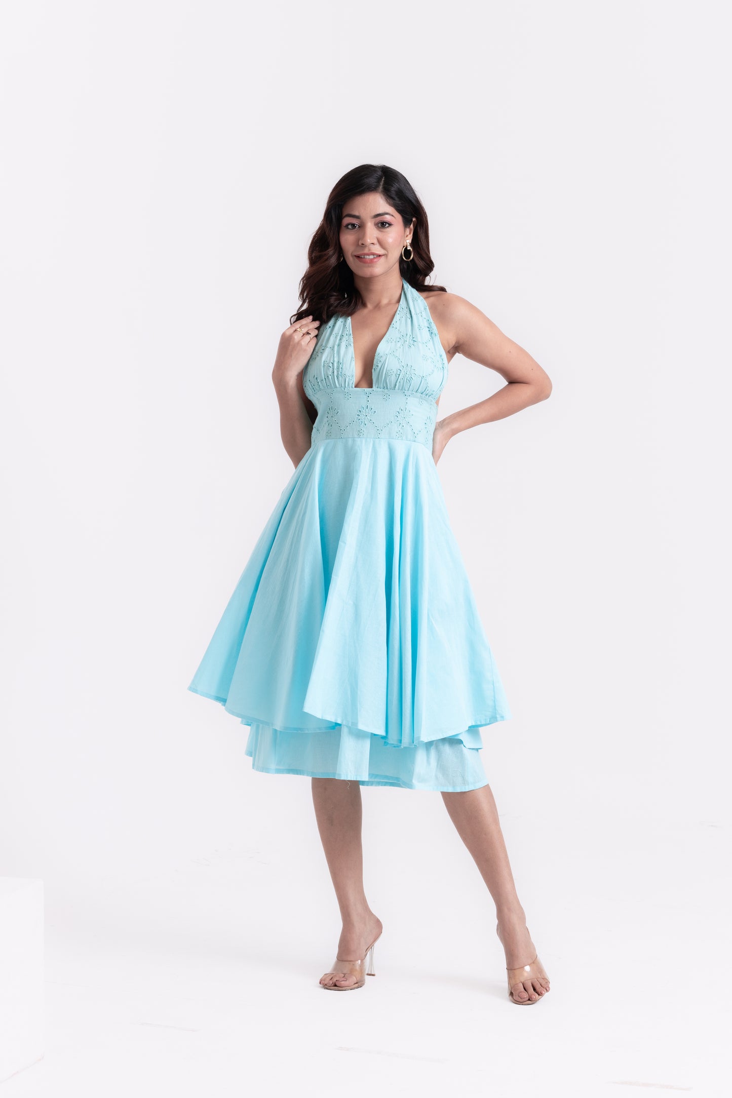 Flawless Allure Tie Up Flair Dress