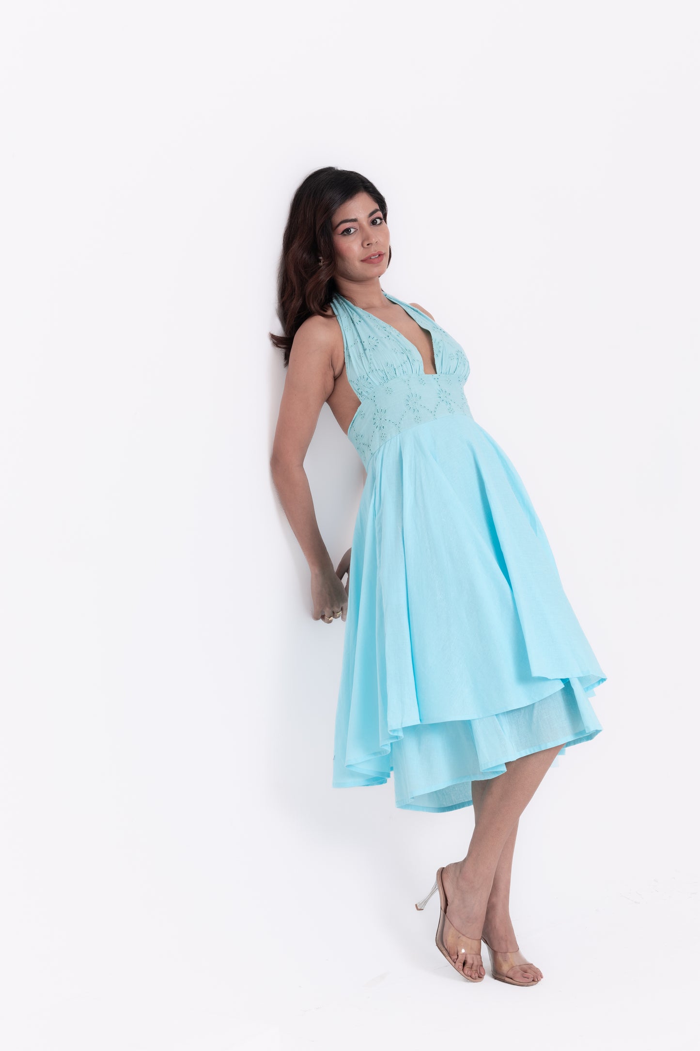 Flawless Allure Tie Up Flair Dress
