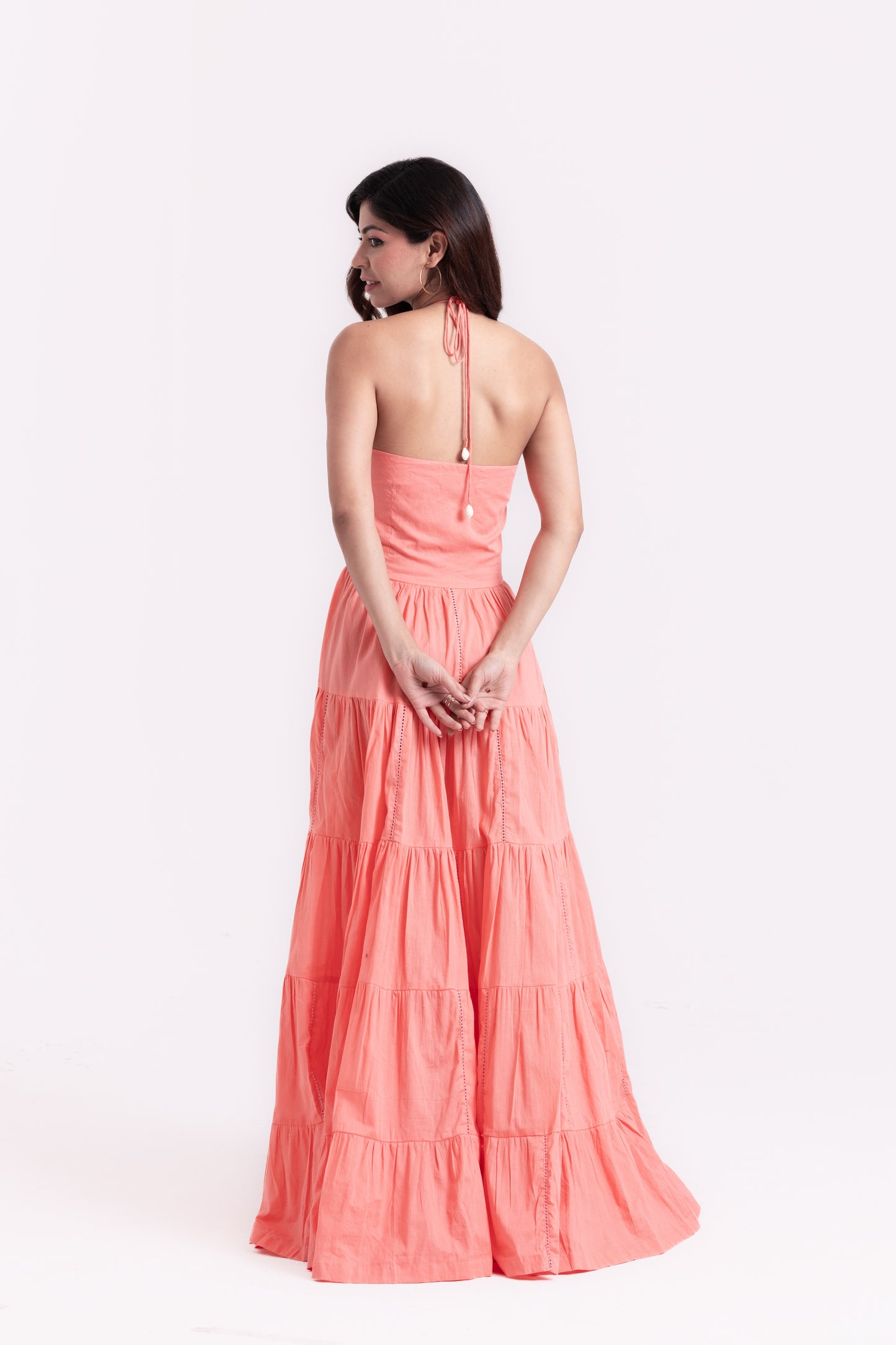 Flirty Flair Peach Strap Gown