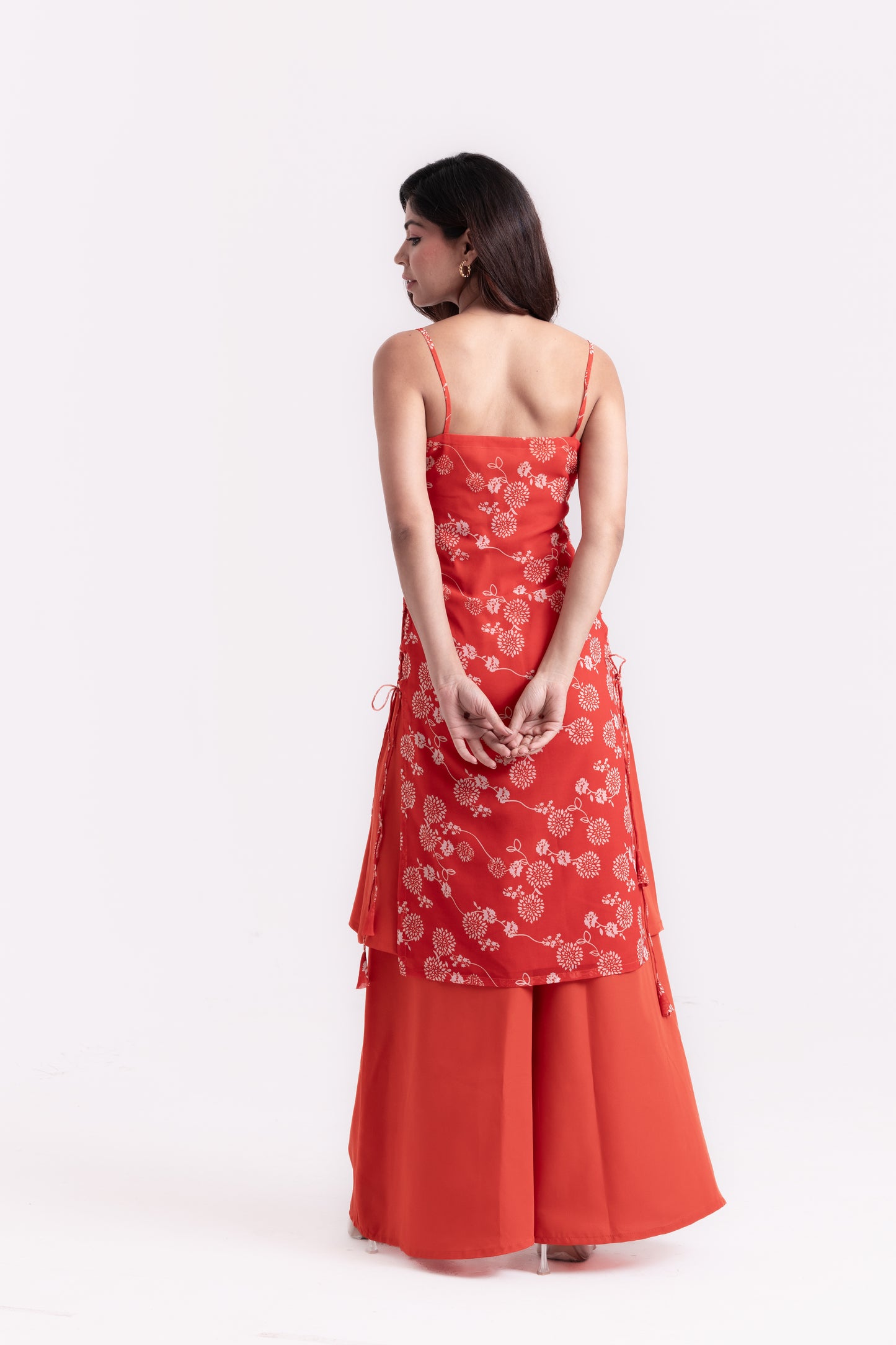 Tangerine Blossoms: Floral Print Kurti Set