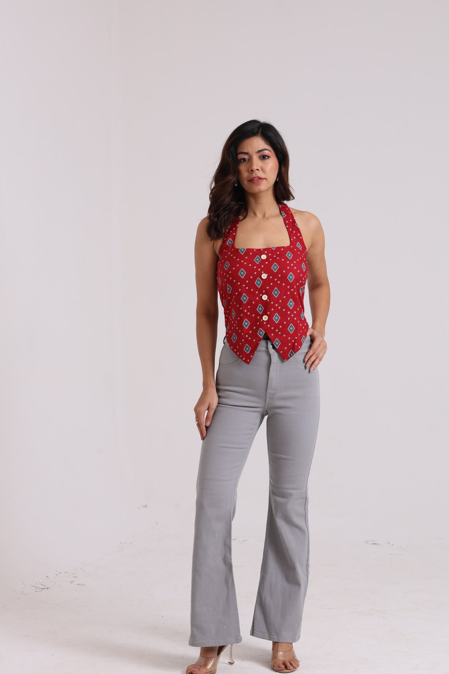 Crimson Breeze Halter Top