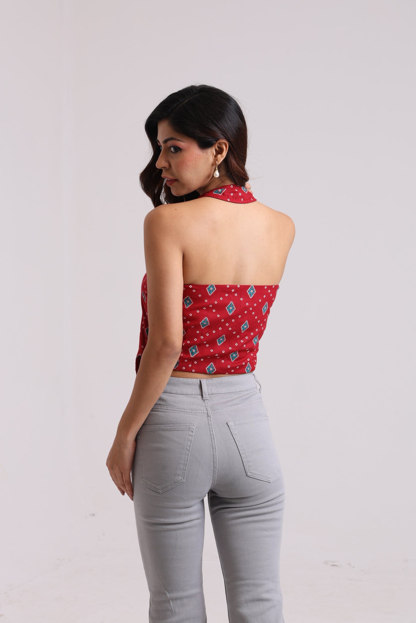 Crimson Breeze Halter Top