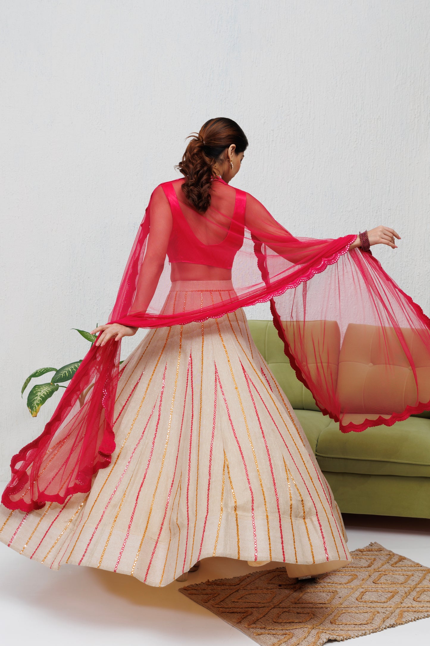 Mystique Melange: Jute Linen lehenga set