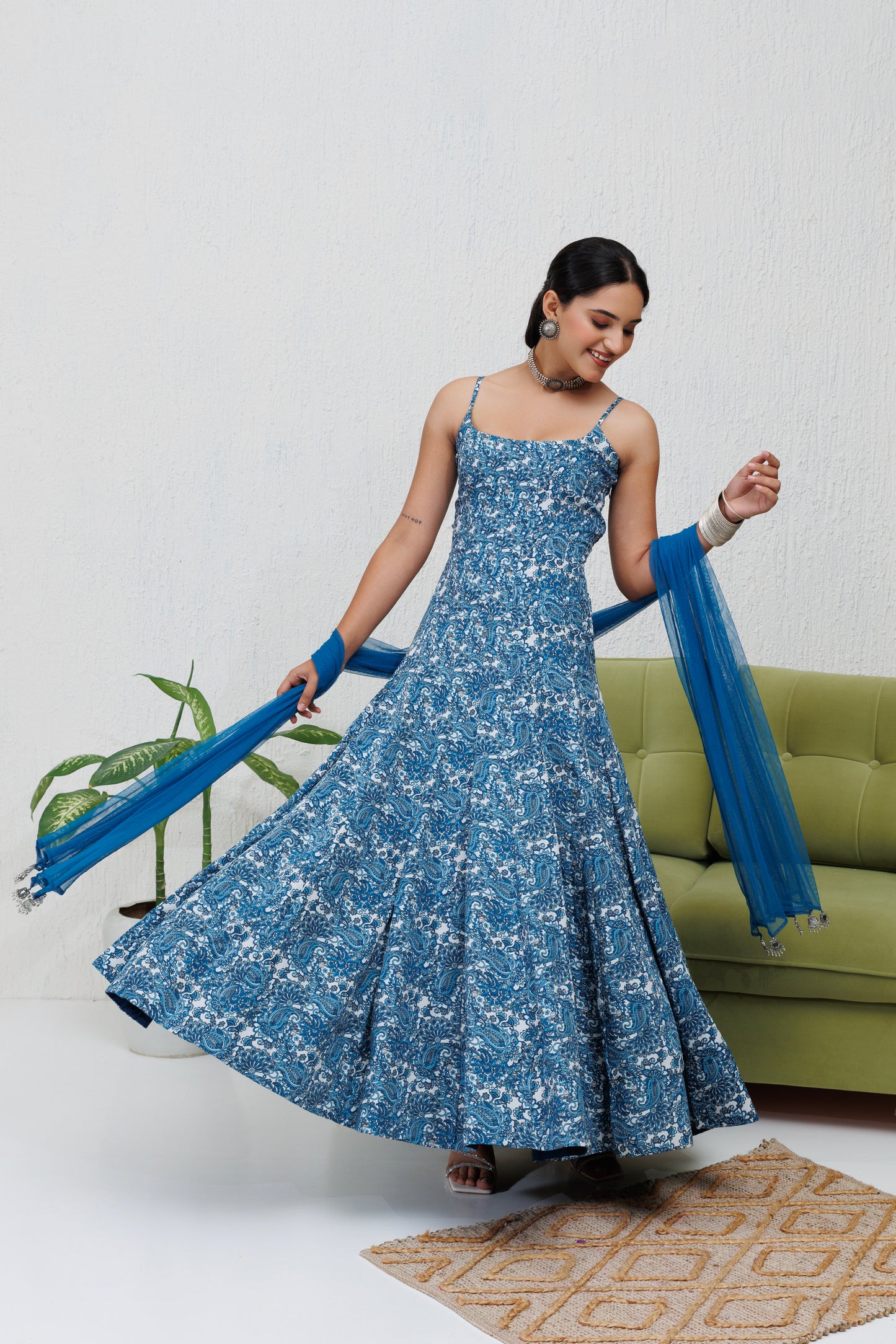 Mystique Melange: Paisley Printed Anarkali