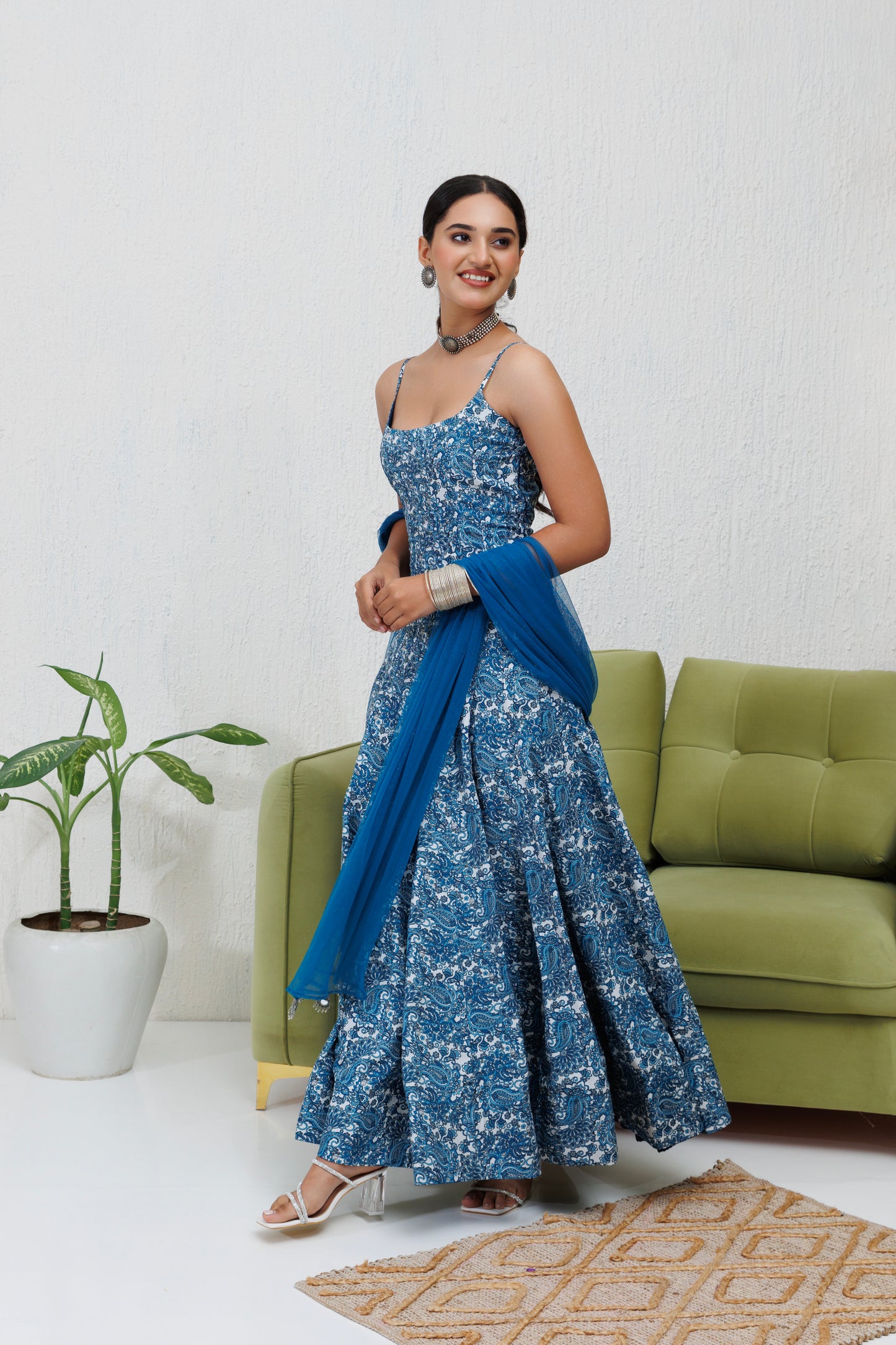 Mystique Melange: Paisley Printed Anarkali