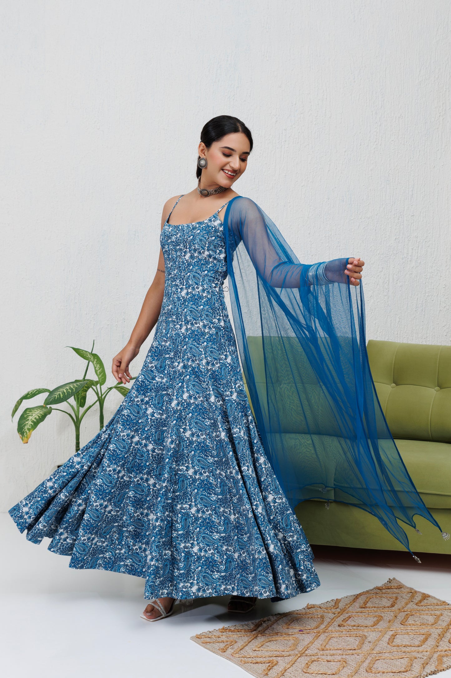Mystique Melange: Paisley Printed Anarkali