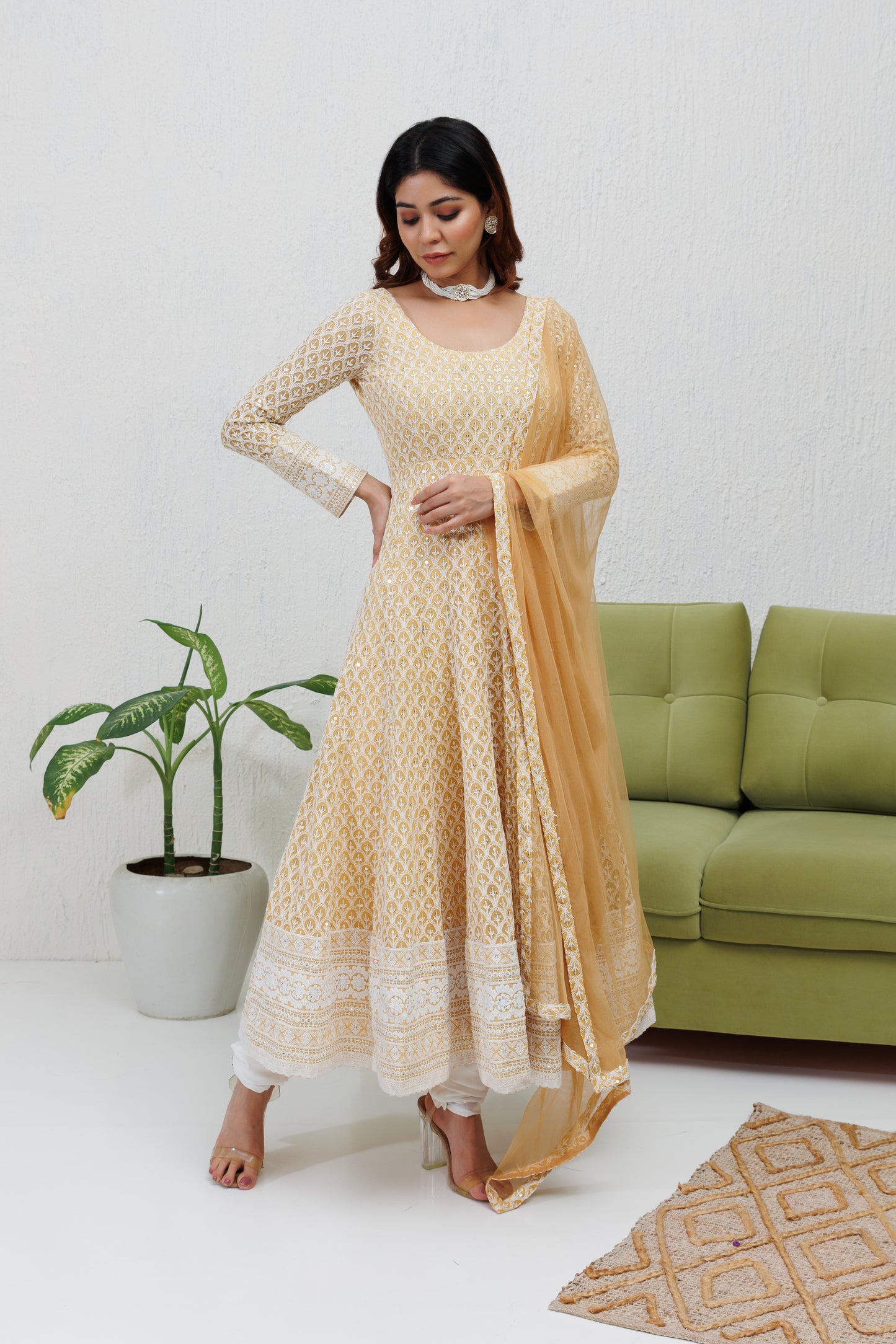 Mystique Melange: Biscotti Embroidered Anarkali