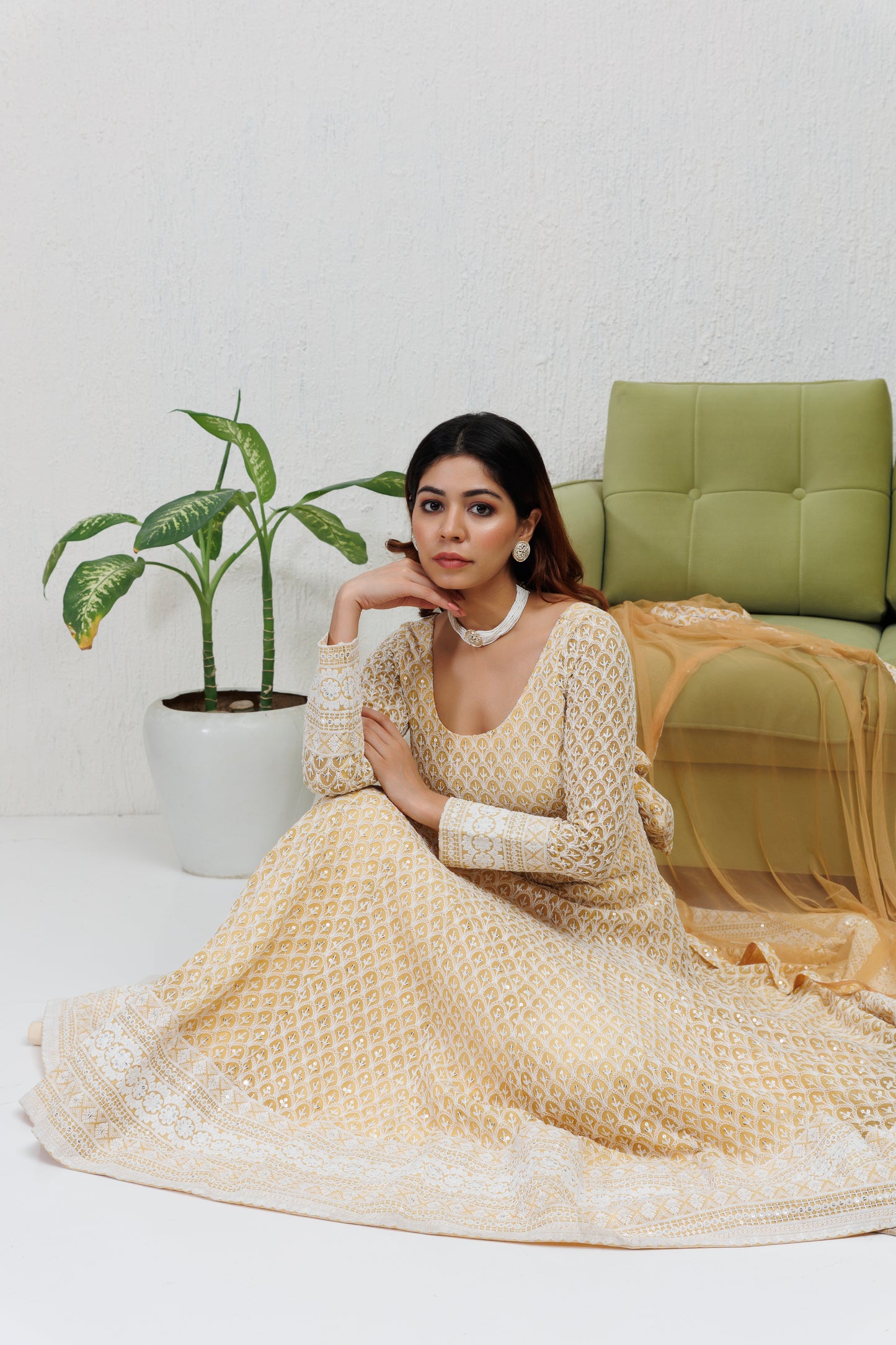 Mystique Melange: Biscotti Embroidered Anarkali