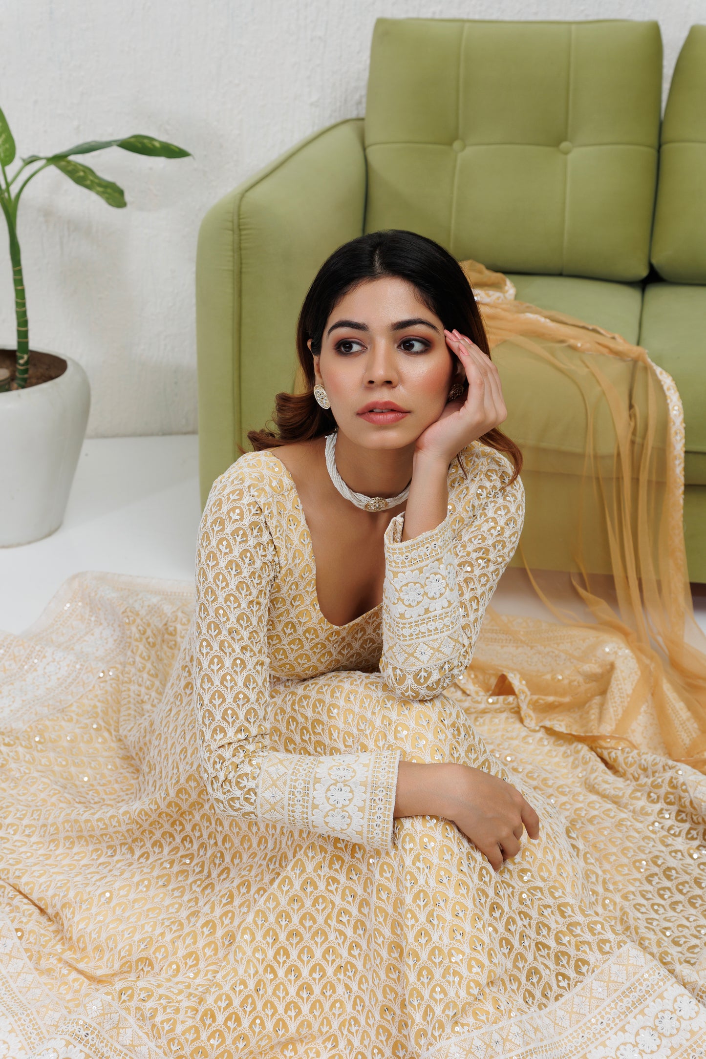 Mystique Melange: Biscotti Embroidered Anarkali