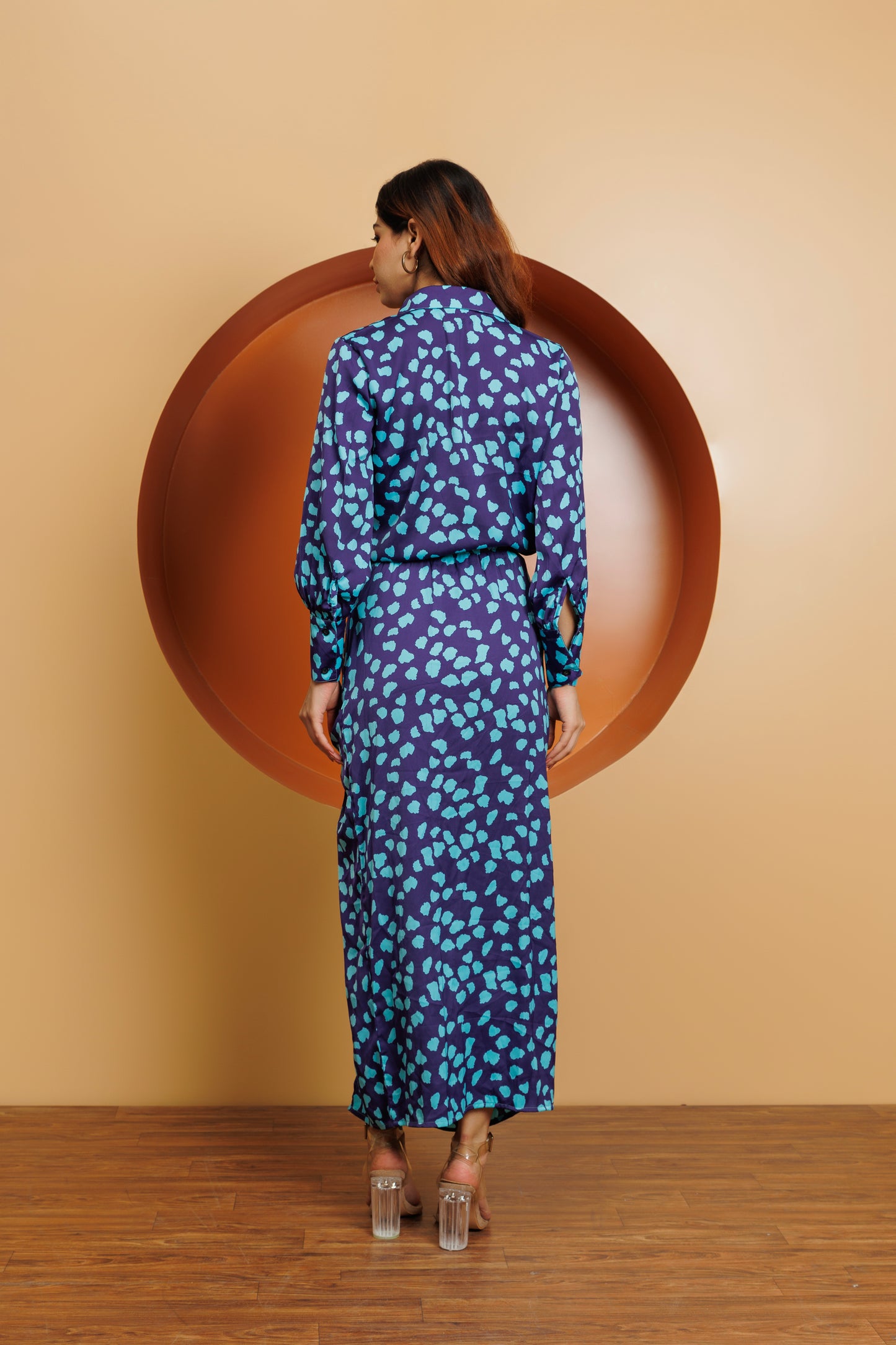 Frontier Chic: Blue printed skirt coord set