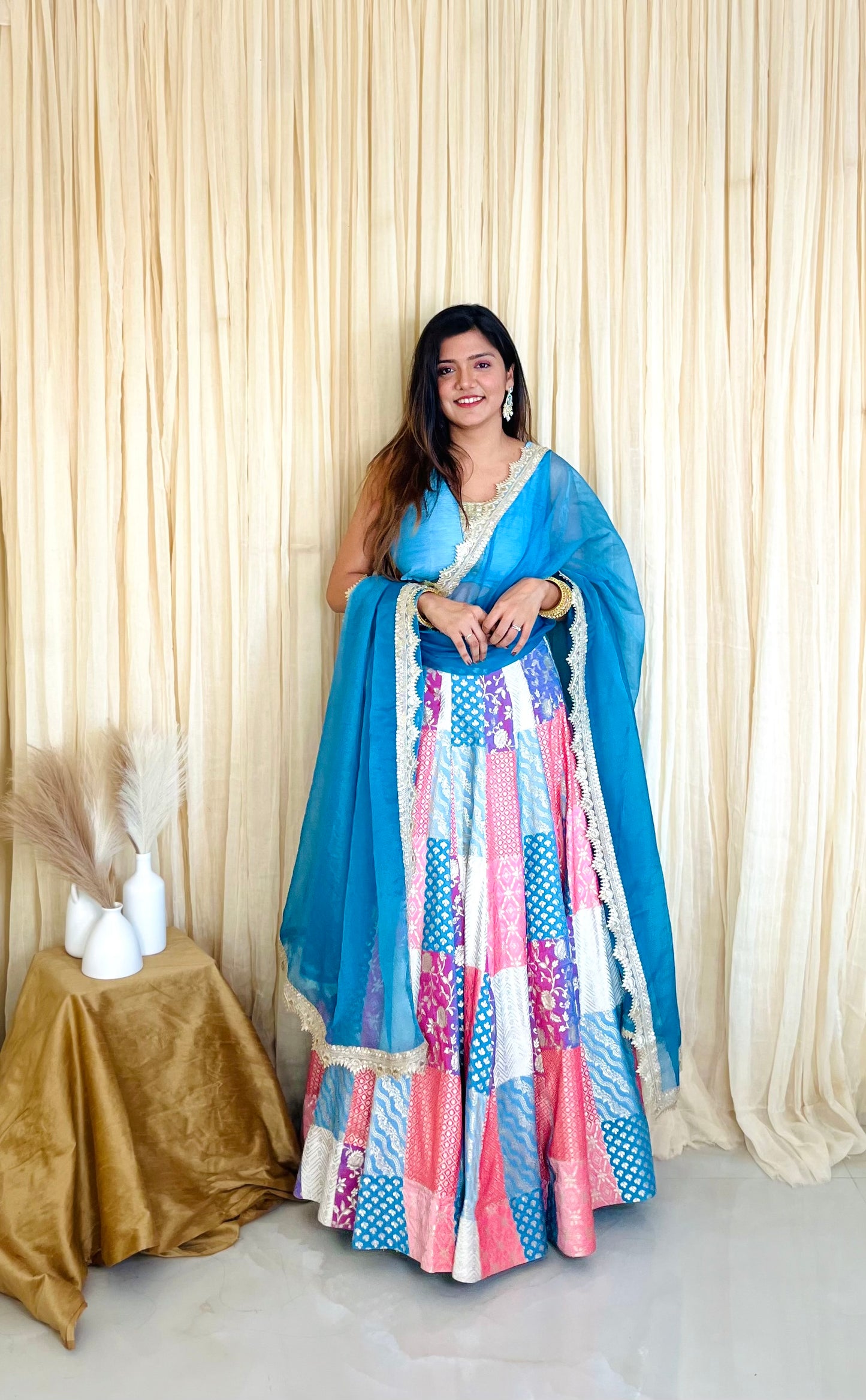 Radiant Reflections: Brocade Lehnga with Sheer Charm