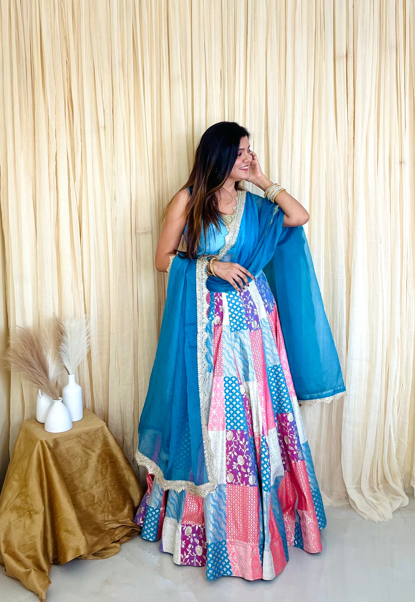 Radiant Reflections: Brocade Lehnga with Sheer Charm