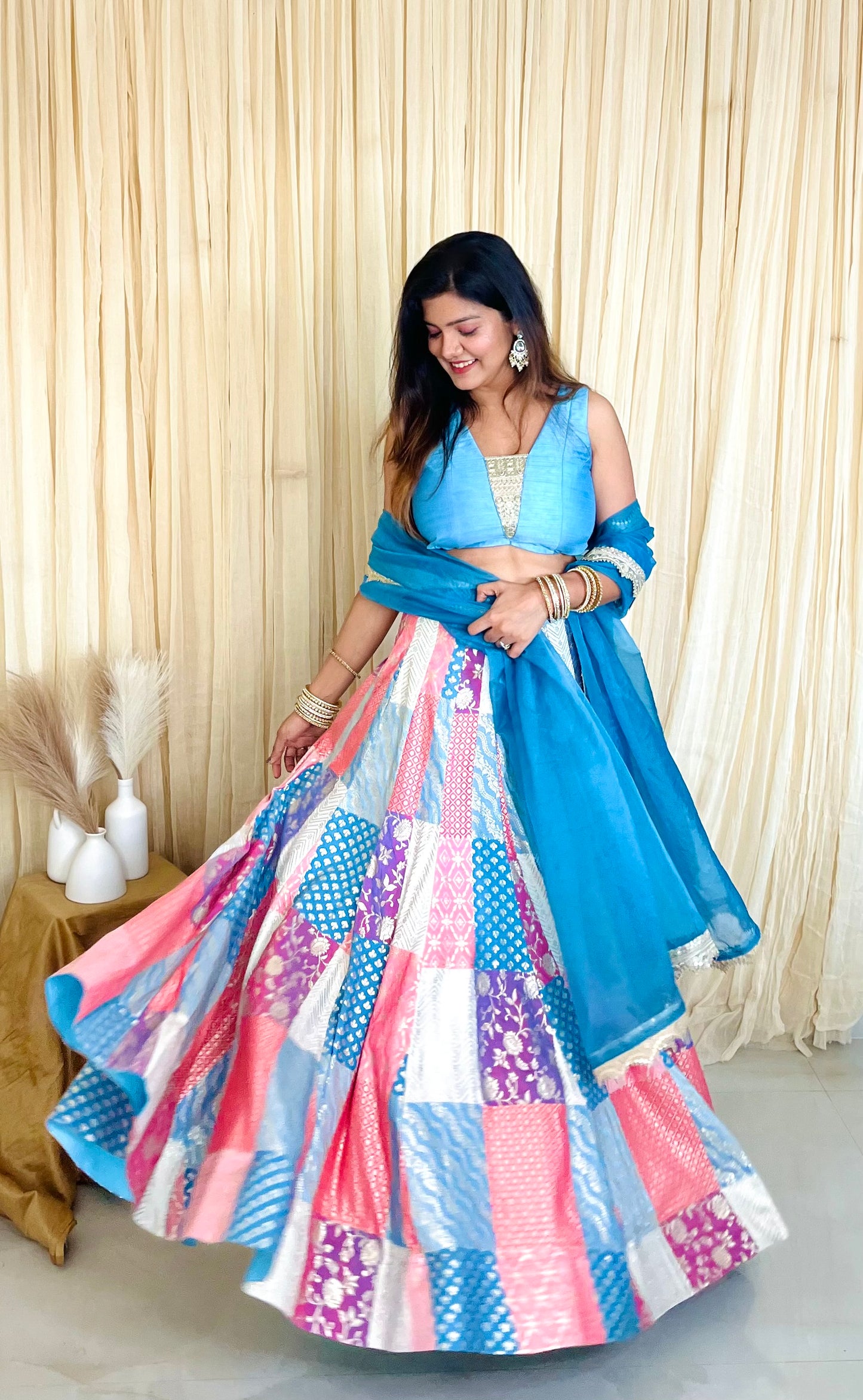 Radiant Reflections: Brocade Lehnga with Sheer Charm
