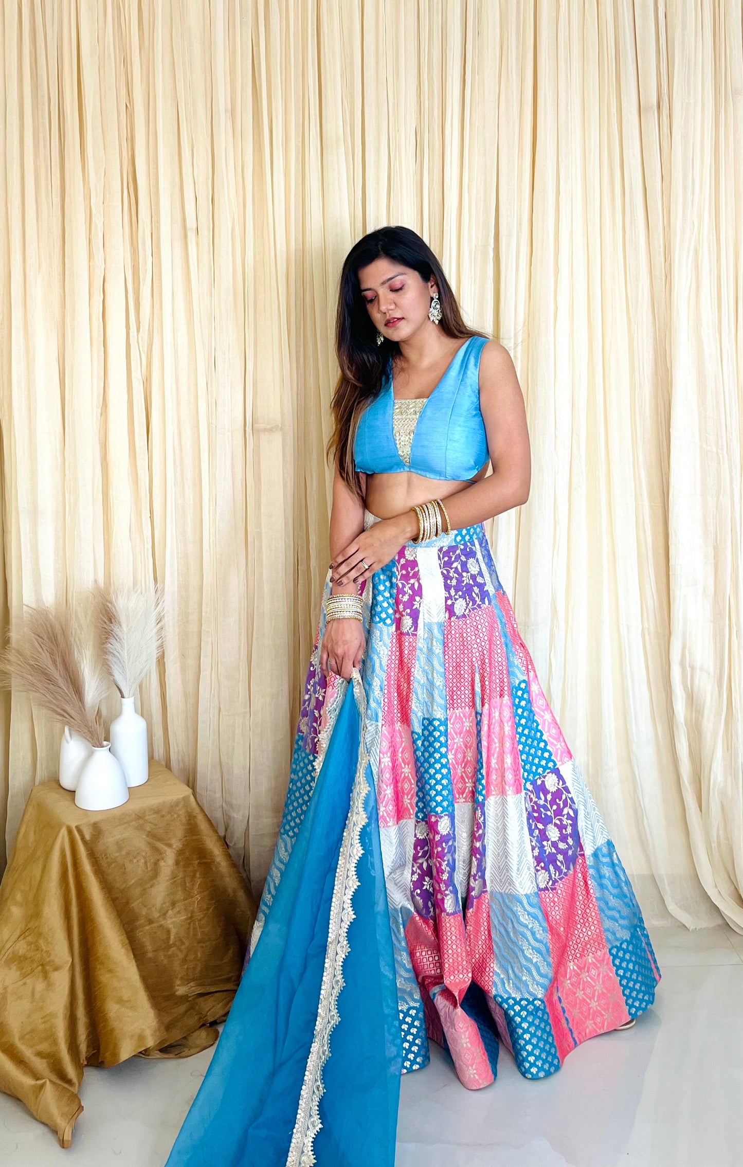 Radiant Reflections: Brocade Lehnga with Sheer Charm