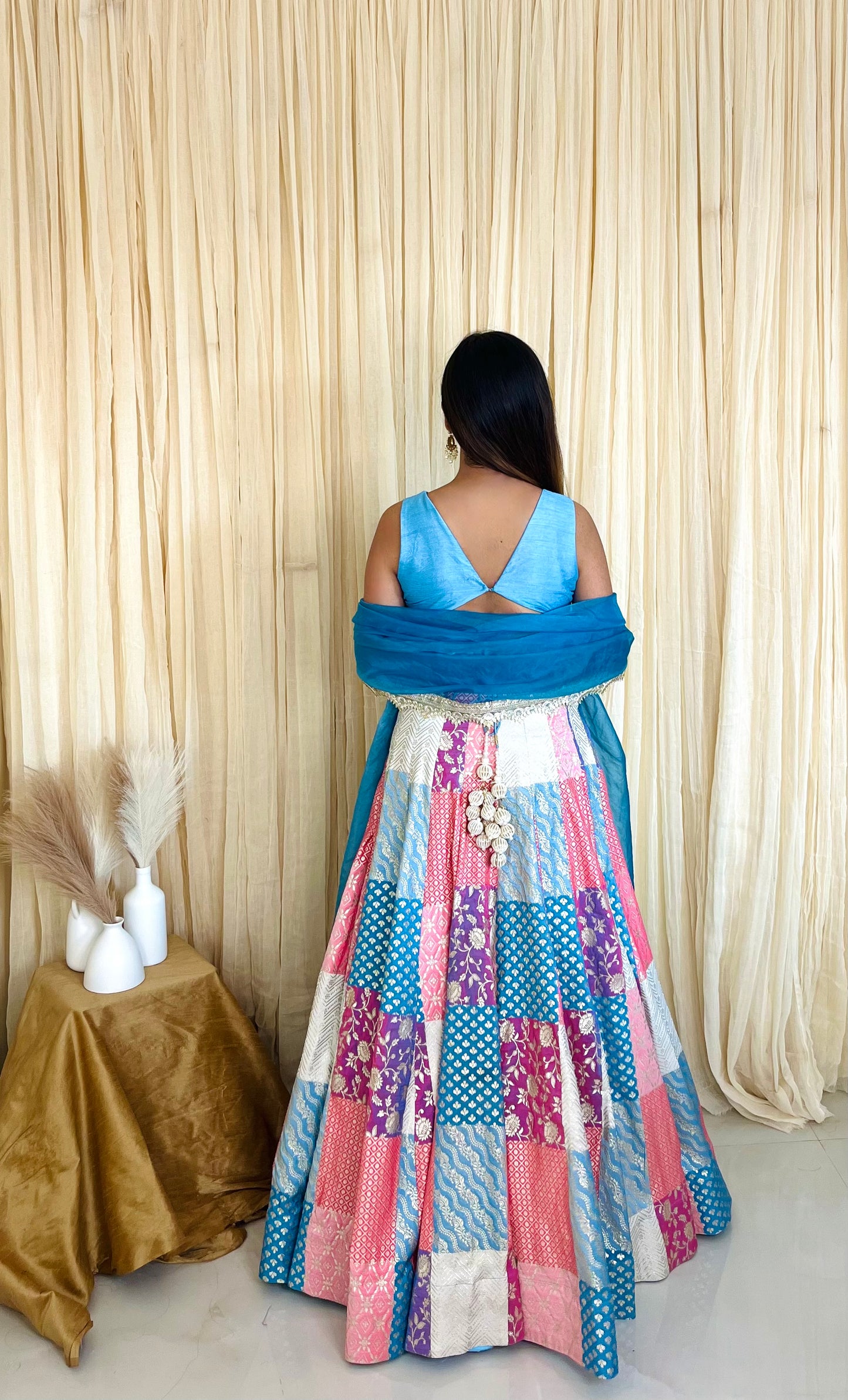 Radiant Reflections: Brocade Lehnga with Sheer Charm