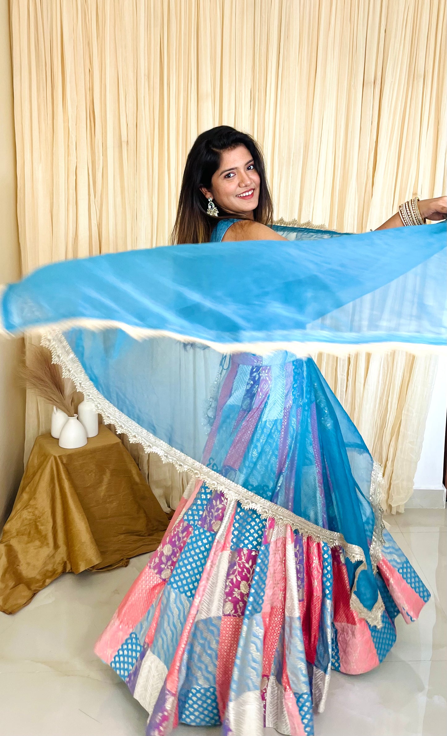 Radiant Reflections: Brocade Lehnga with Sheer Charm
