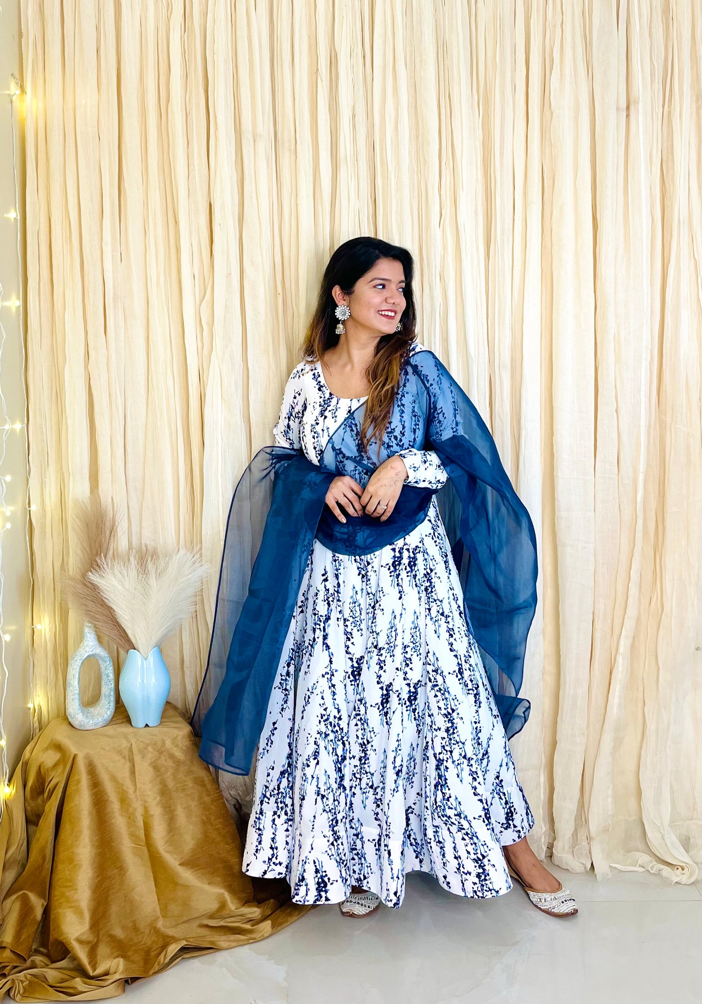 Graceful White Georgette Anarkali