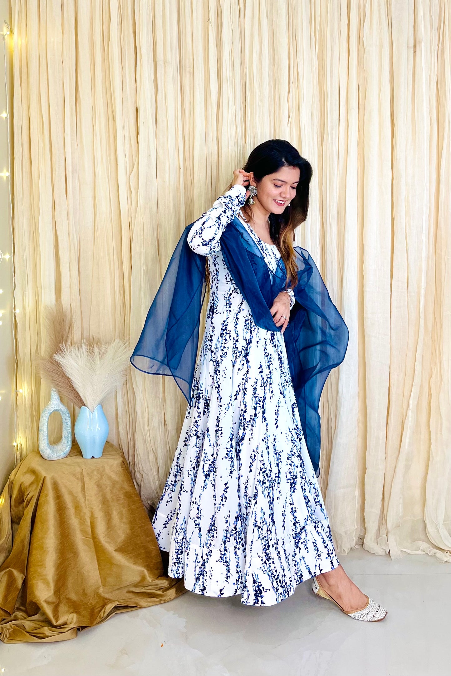 Graceful White Georgette Anarkali