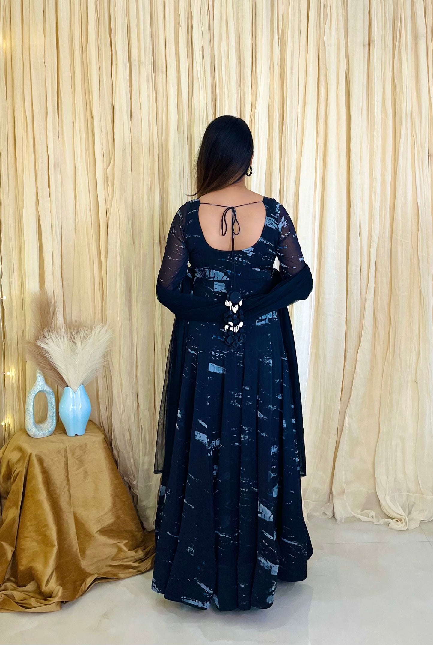 Black Mirage Tie-Dye Anarkali