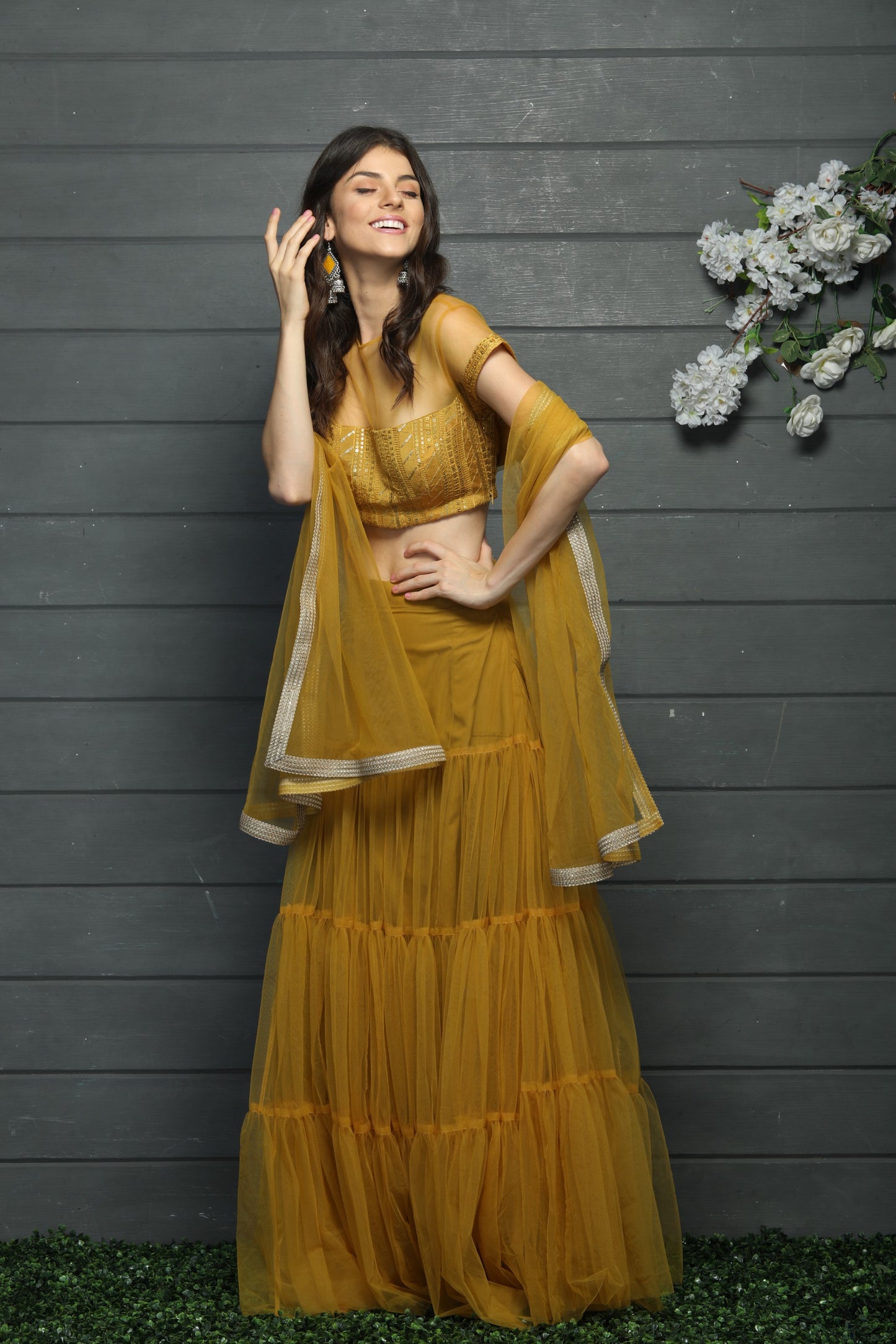 Mustard lehenga set