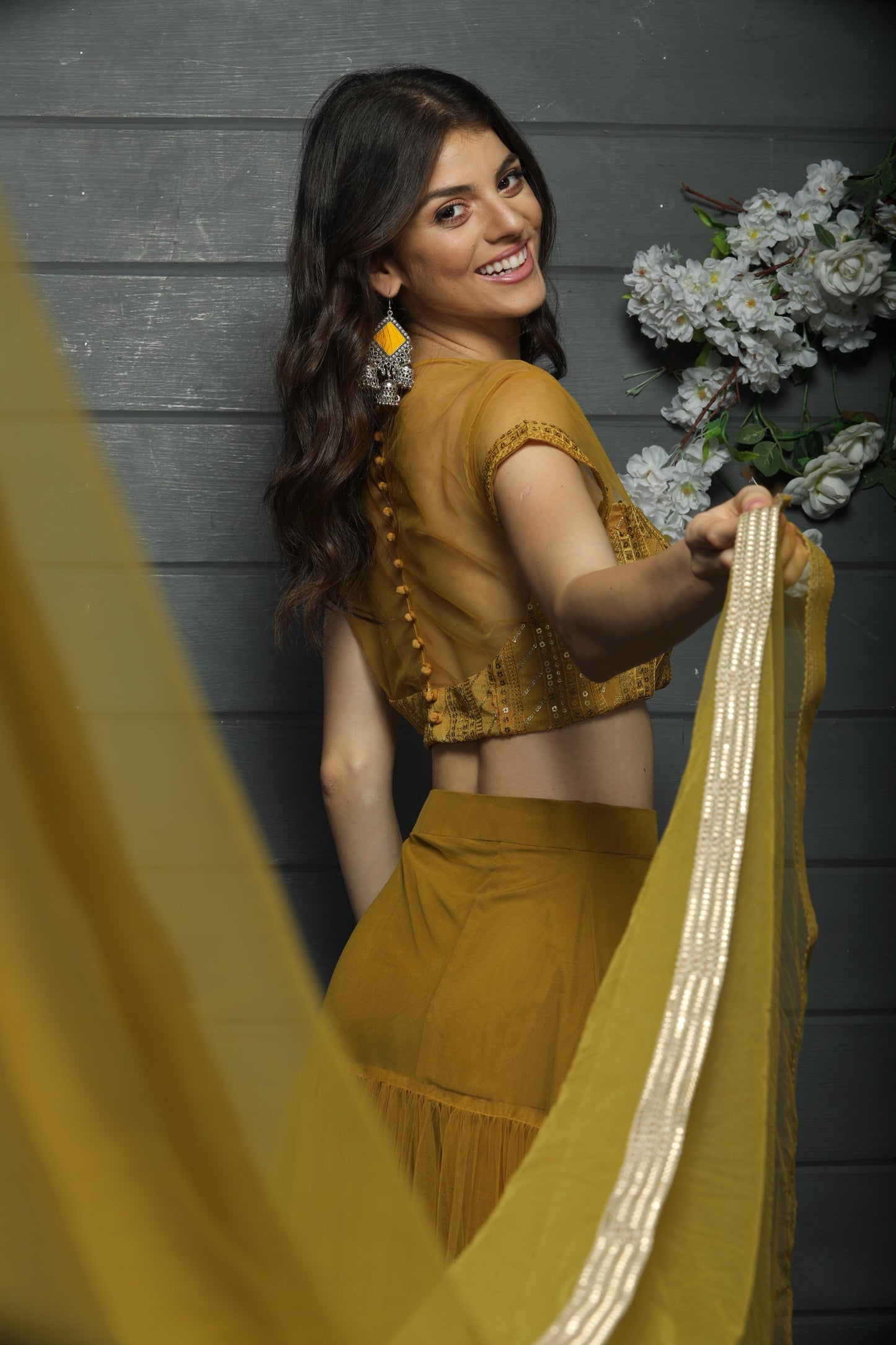Mustard lehenga set