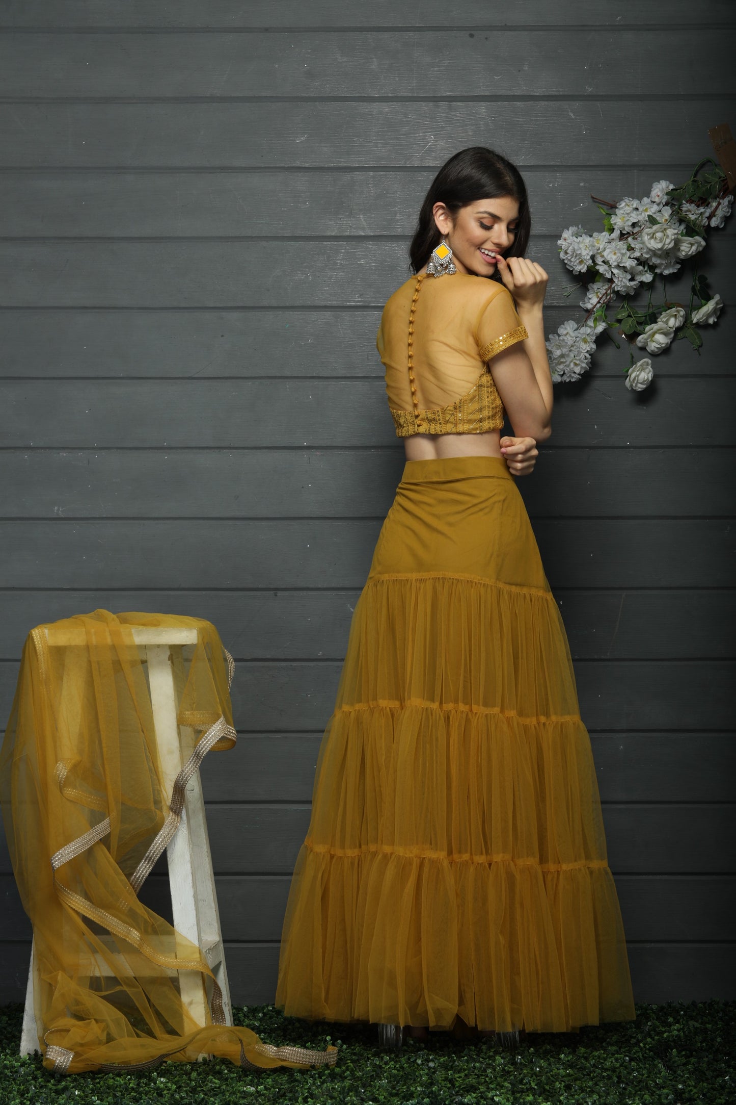 Mustard lehenga set