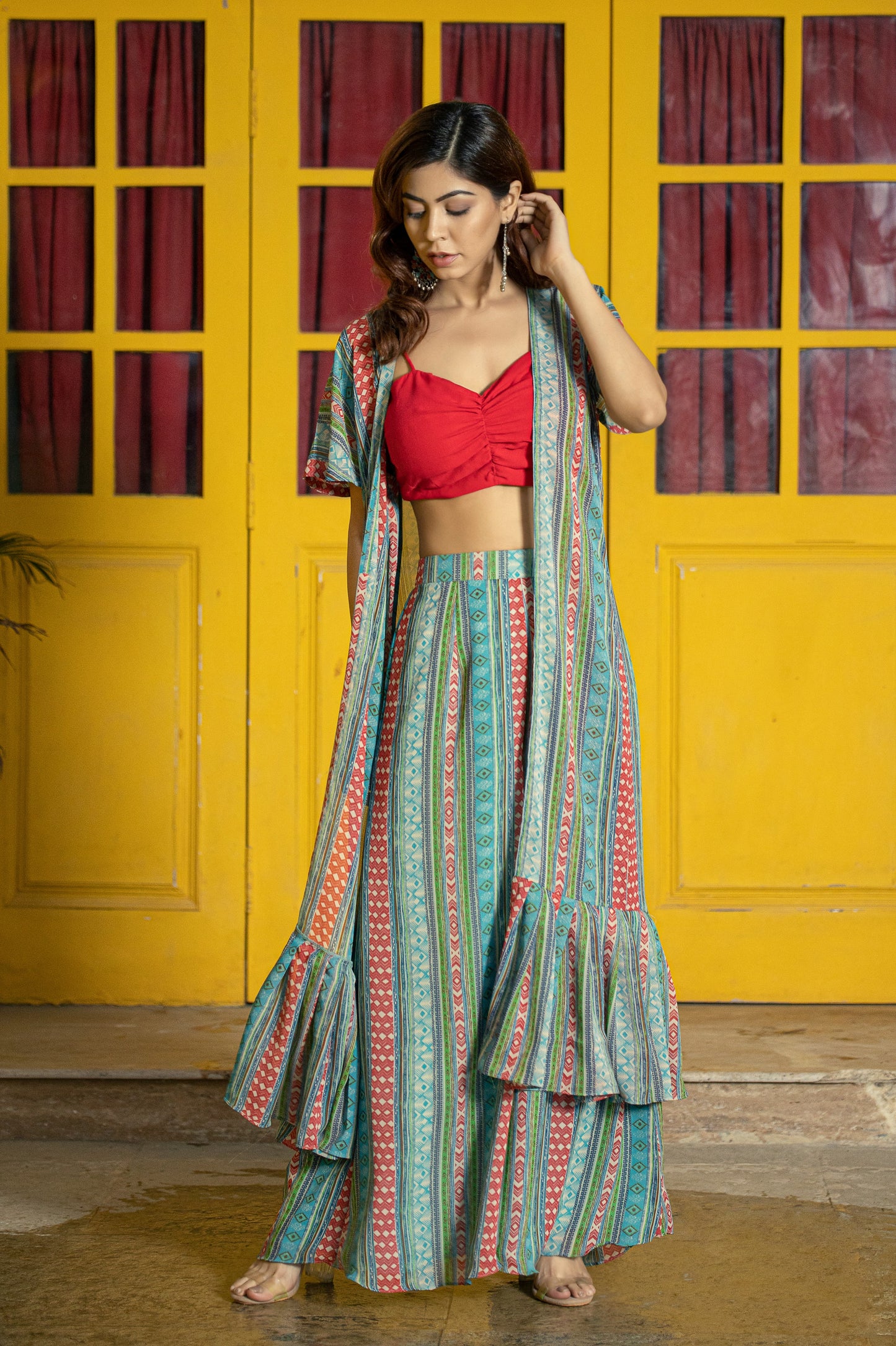 maximal printed shrug set