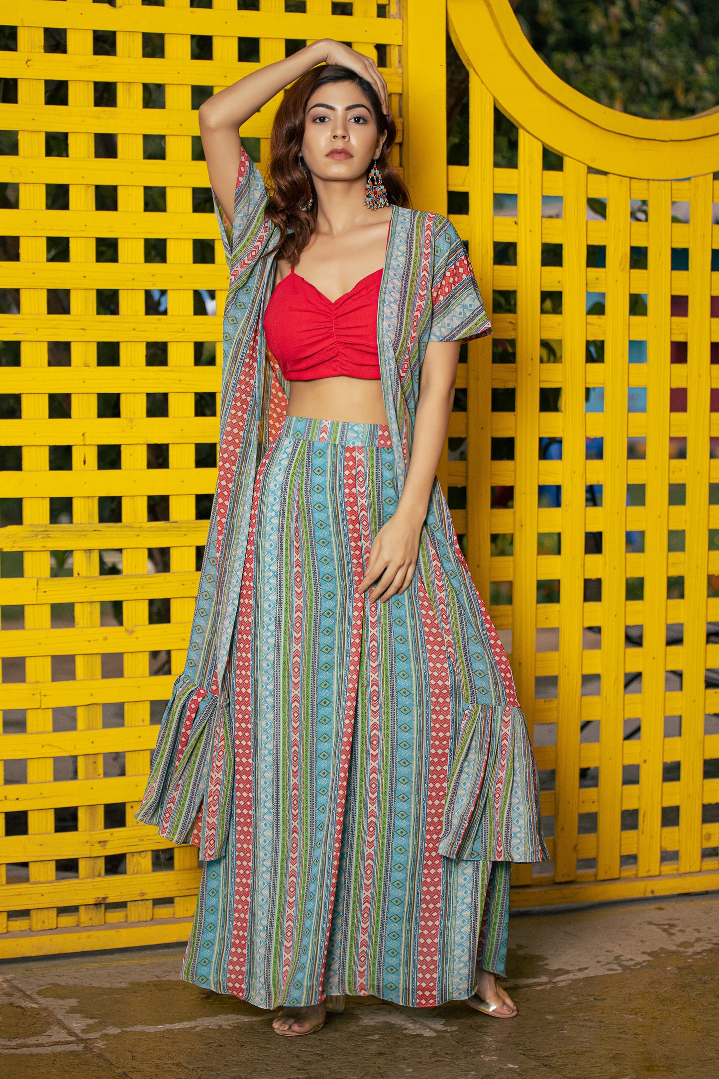 maximal printed shrug set