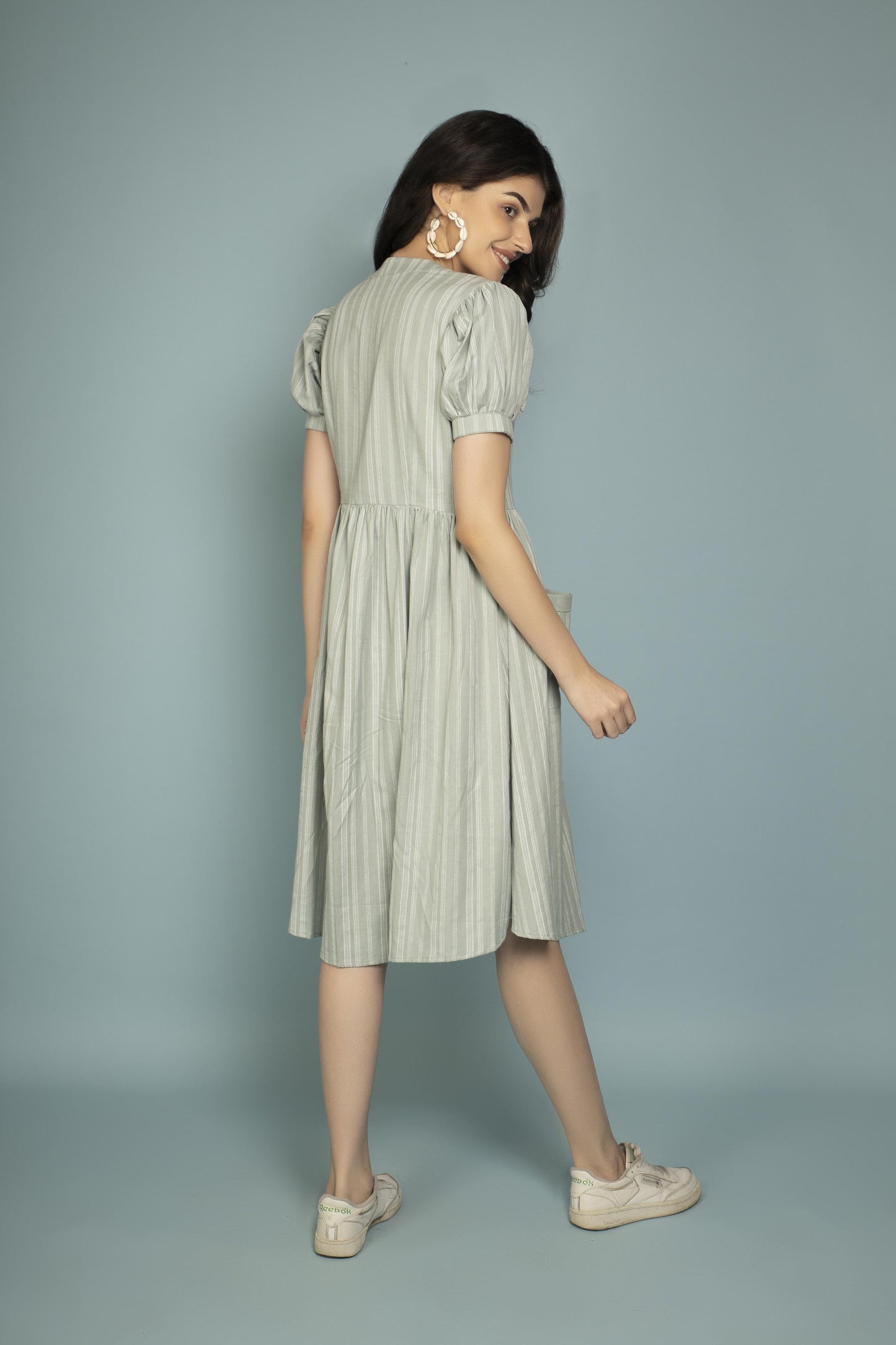 GARVILI Striped Grey Long Dress