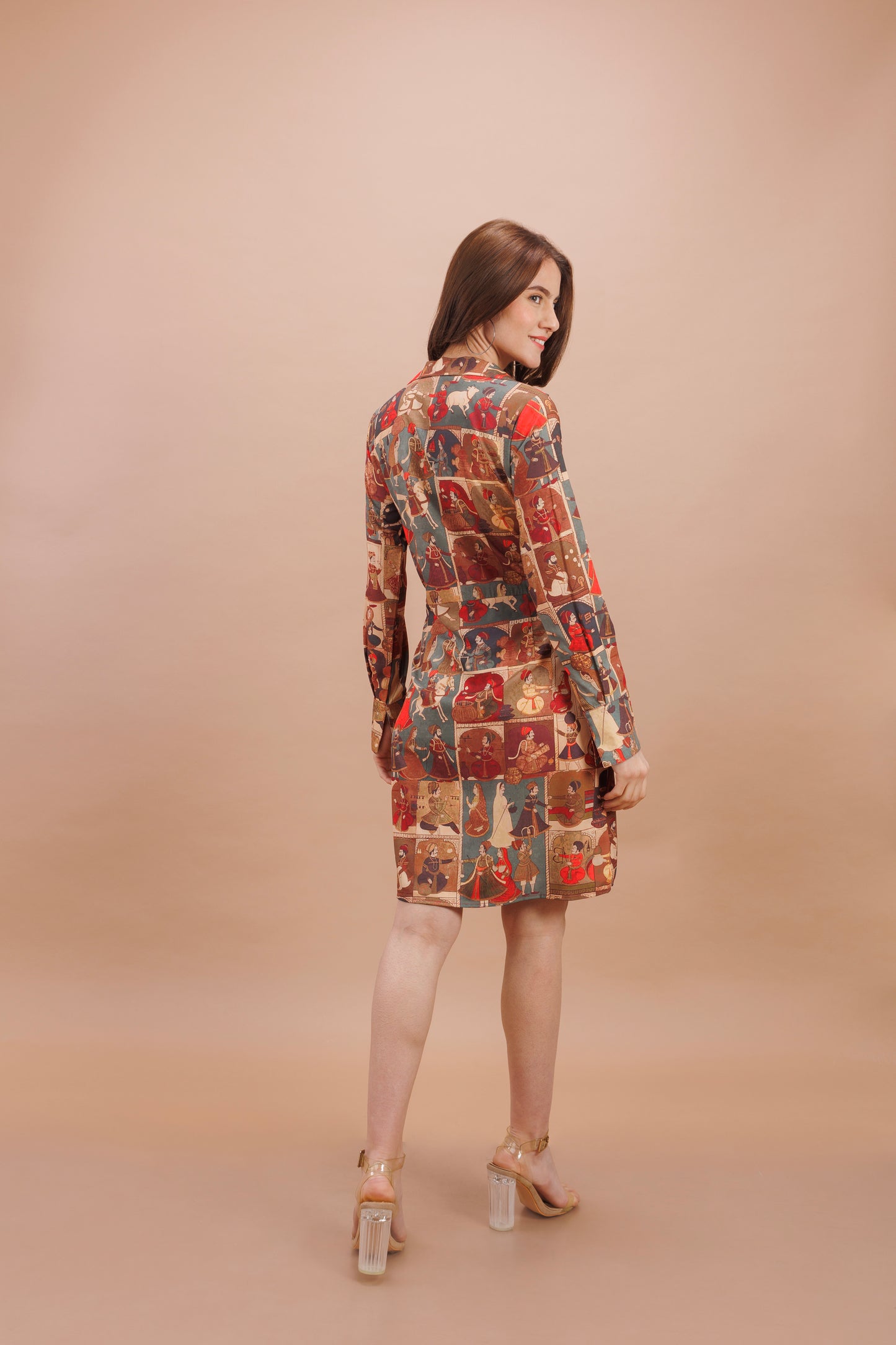 "Cairo printed collar dress"