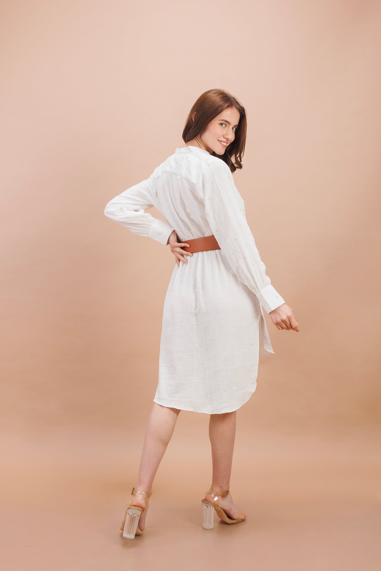 "Daisy cotton hi-low dress"