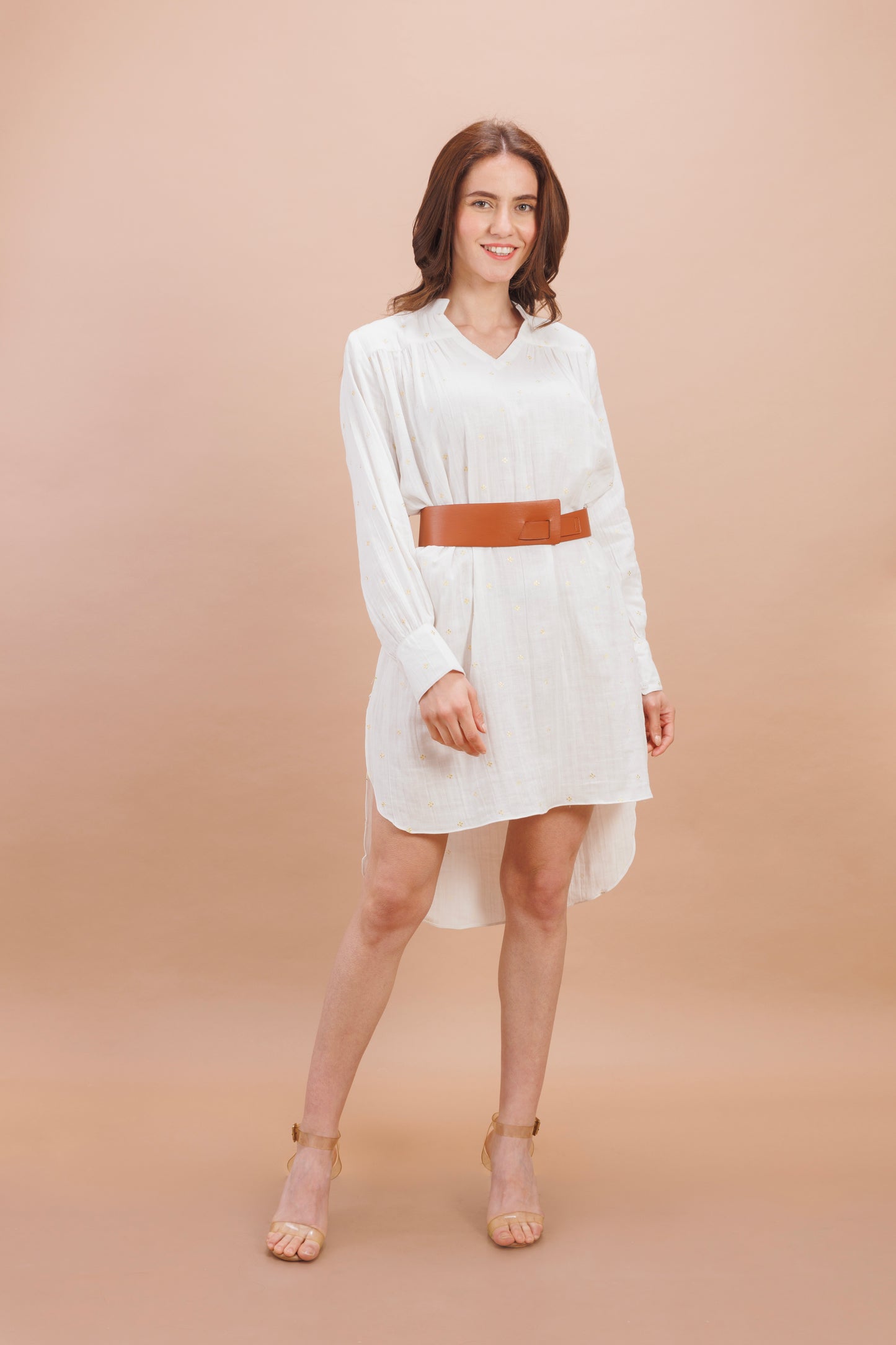 "Daisy cotton hi-low dress"