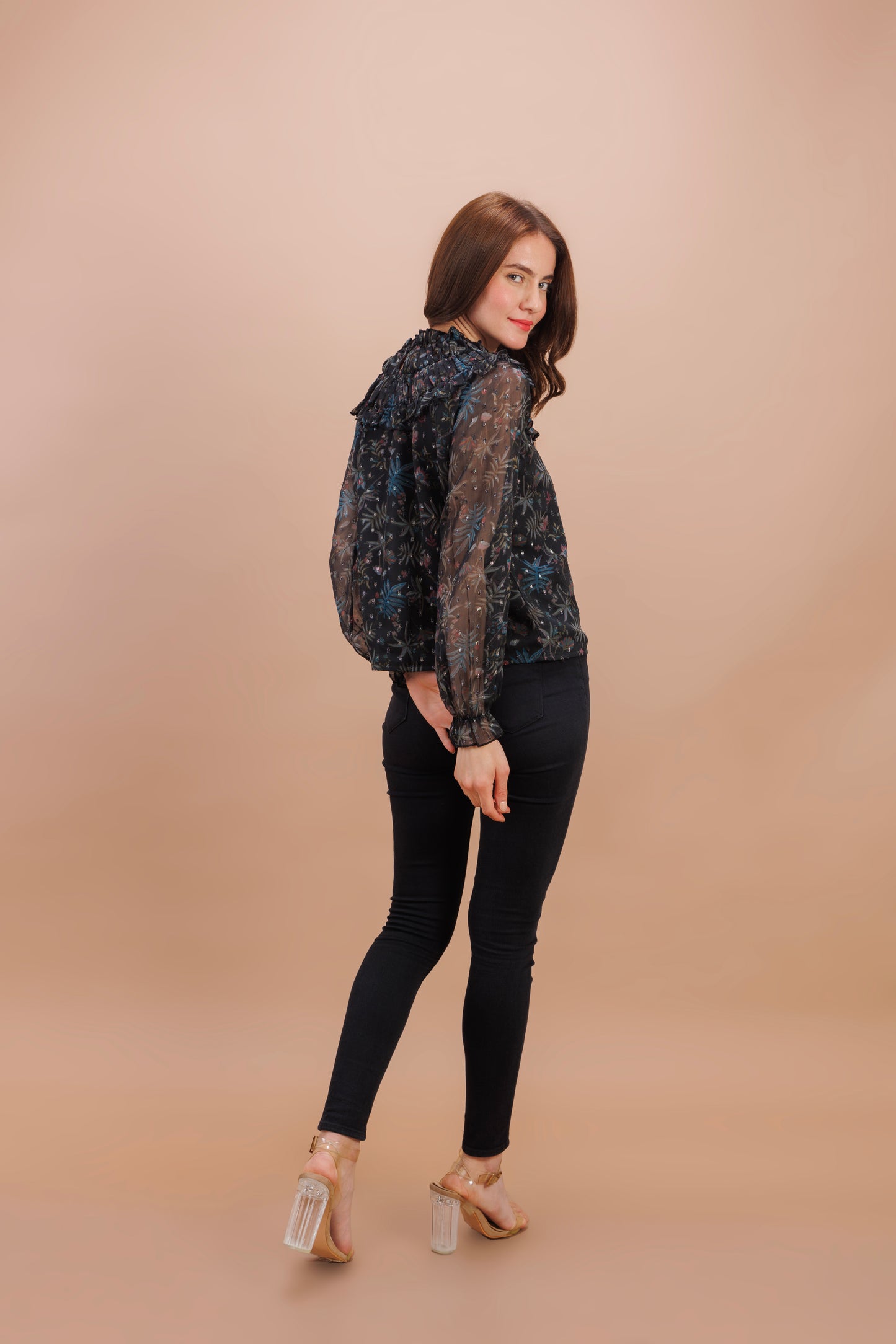 "Black full sleeve top"