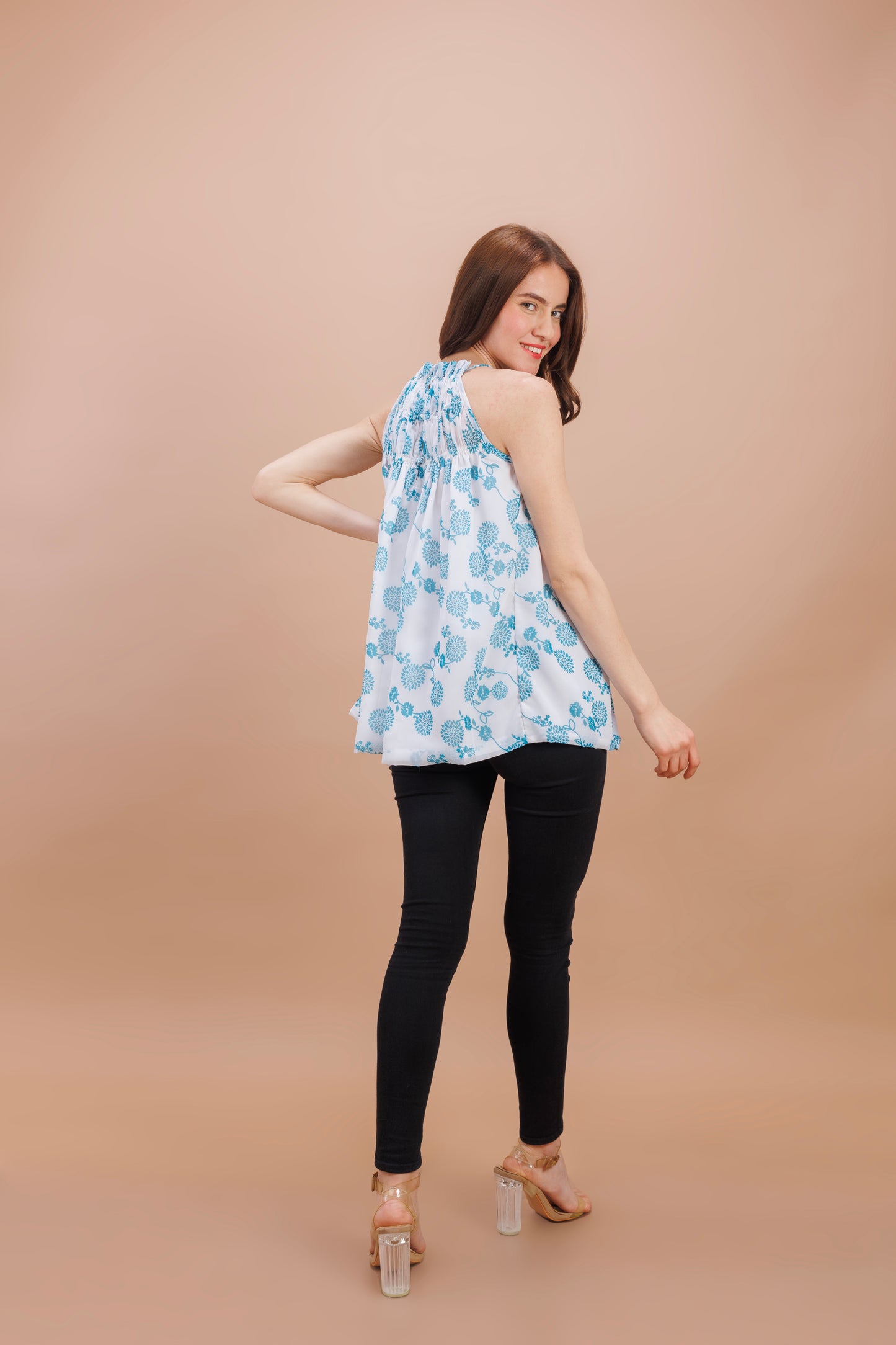 "Pearl halter neck top"