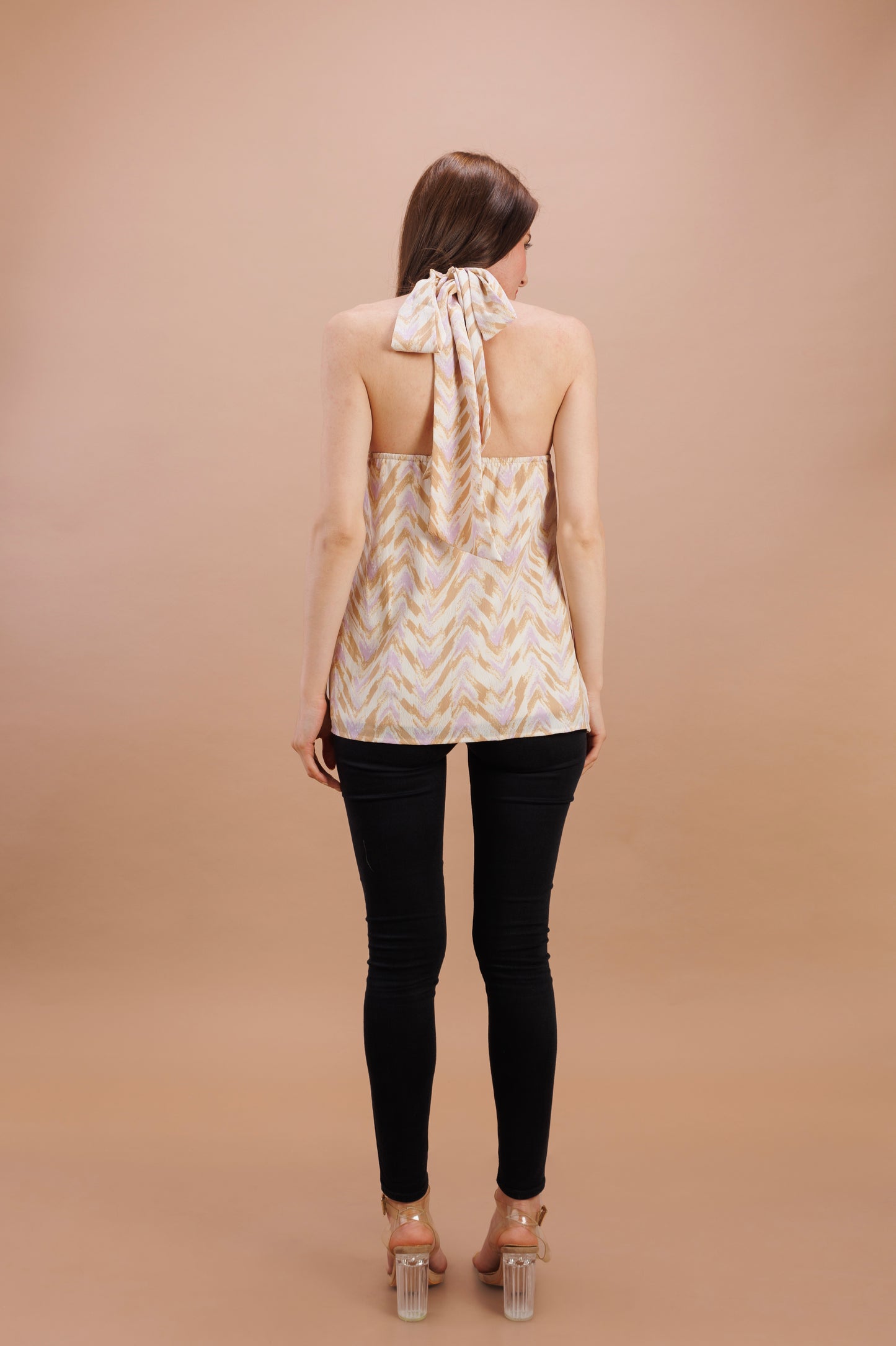 "Merino halter neck top"