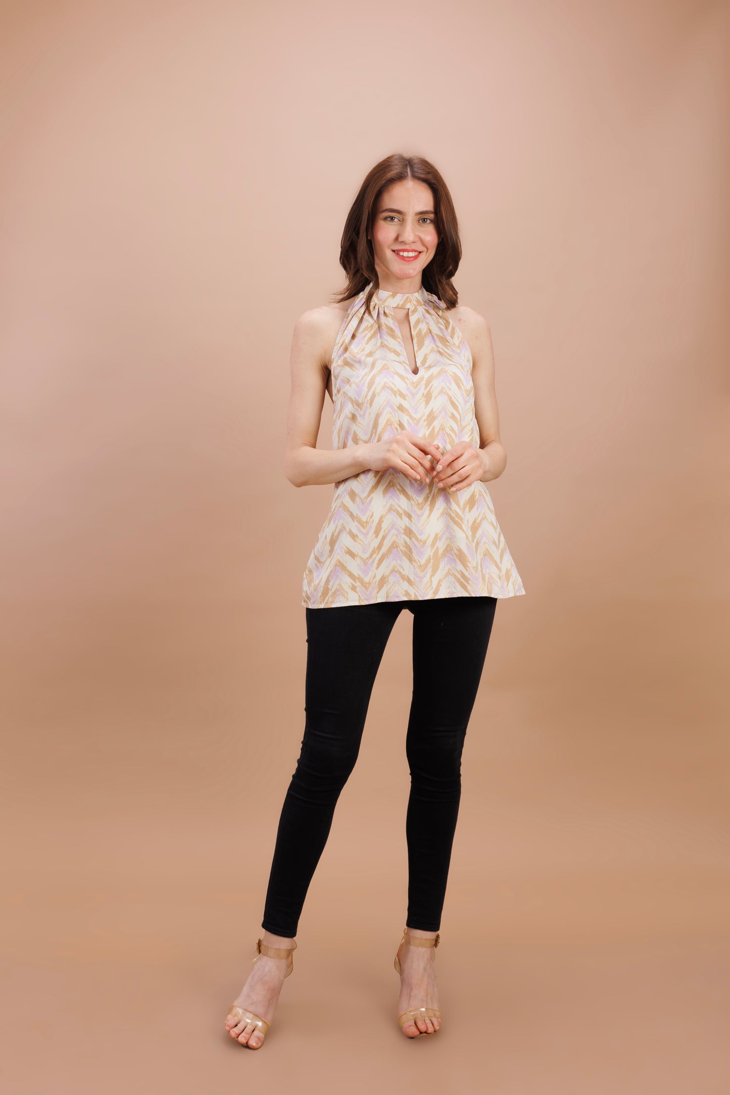 "Merino halter neck top"