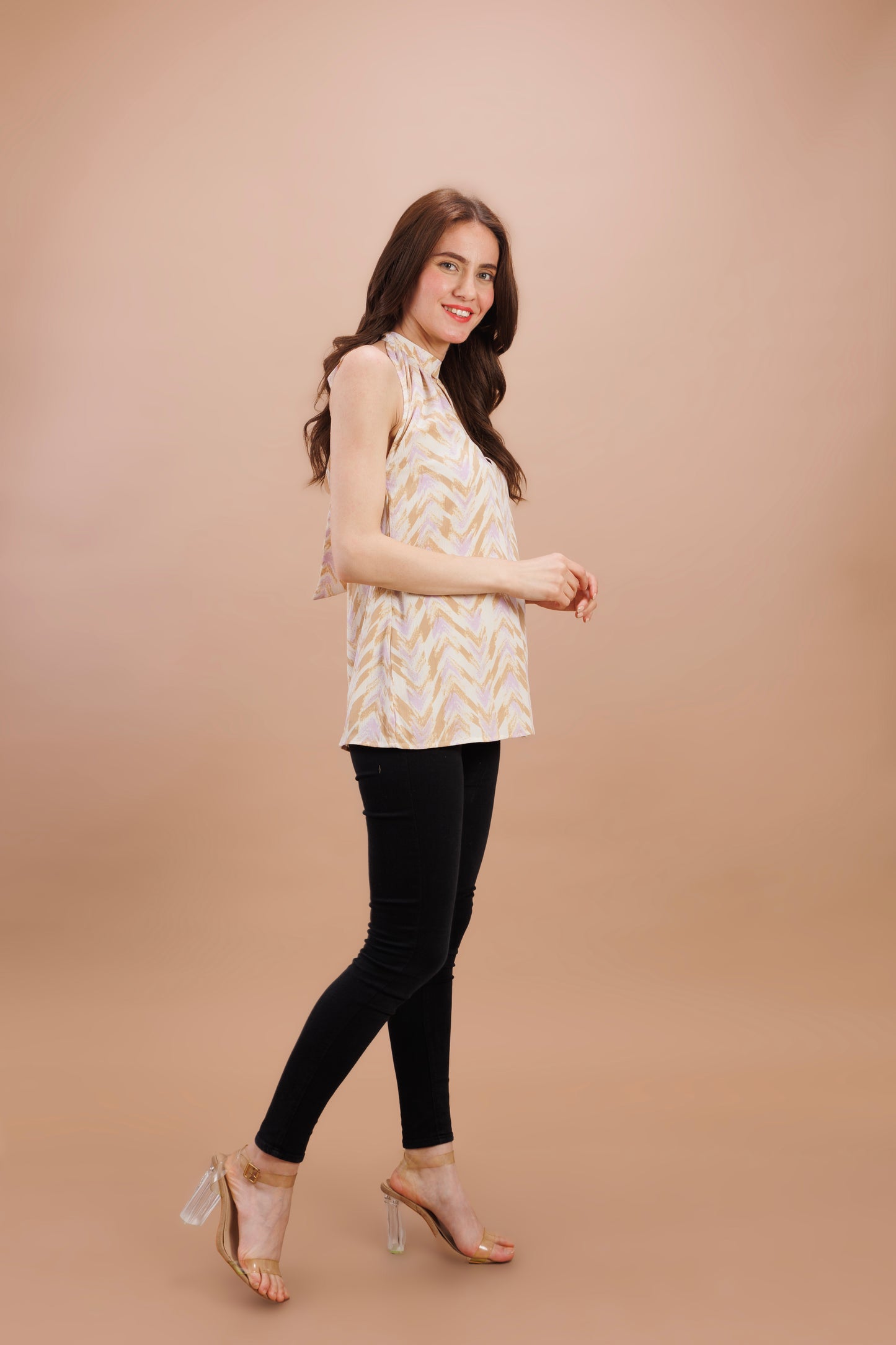 "Merino halter neck top"