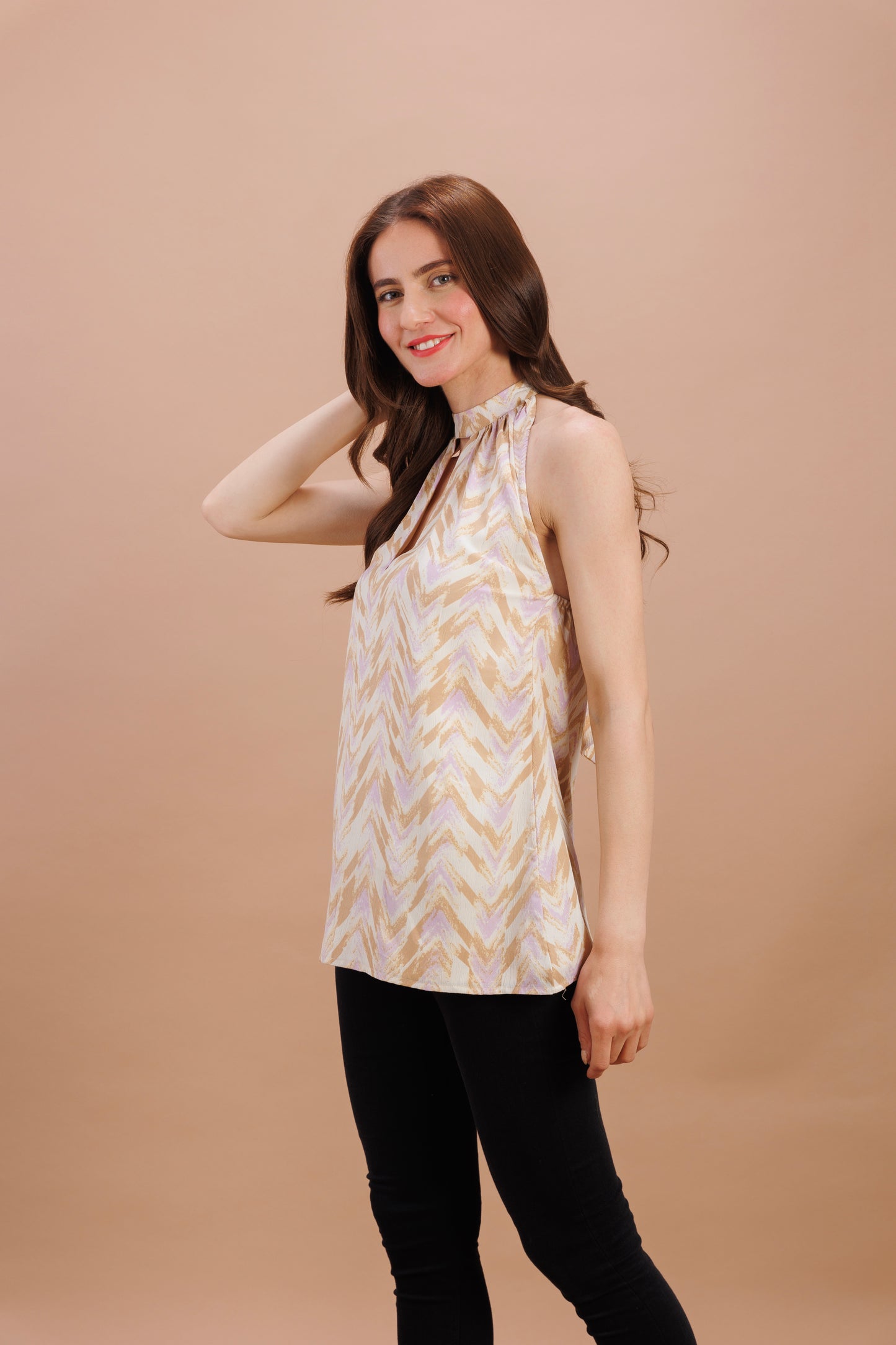 "Merino halter neck top"