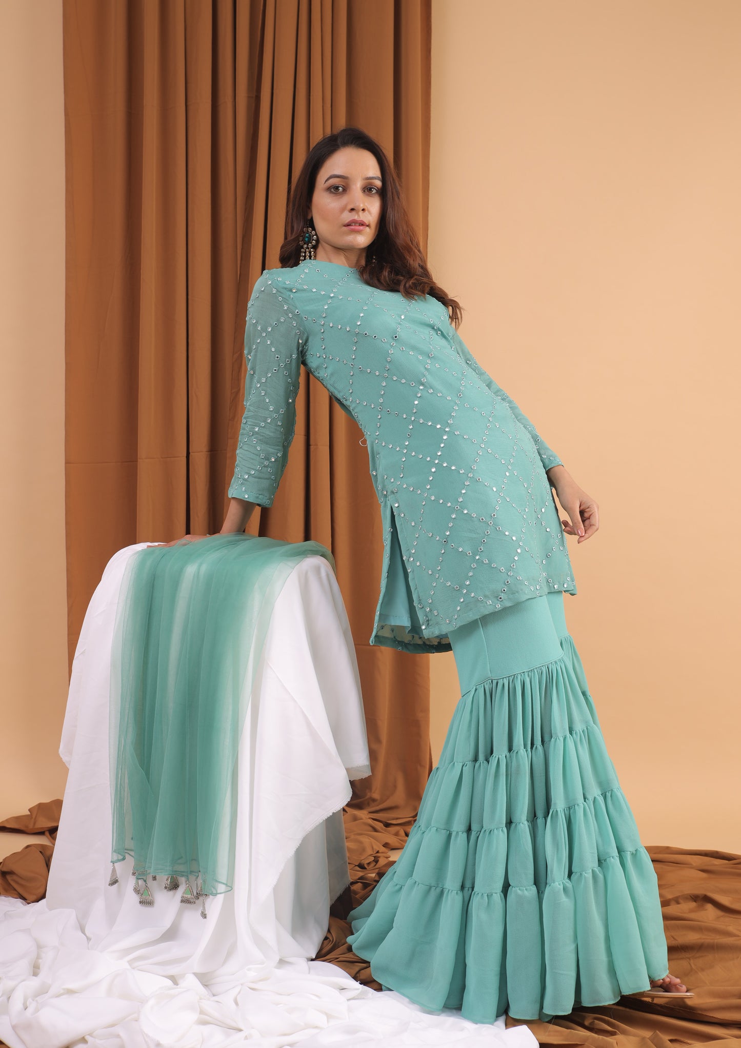 Jade green kurta set